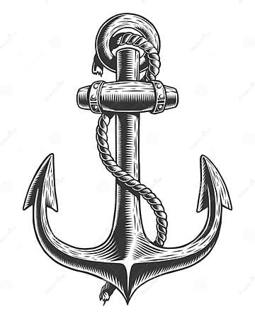 Old vintage anchor stock vector. Illustration of drawn - 76013258