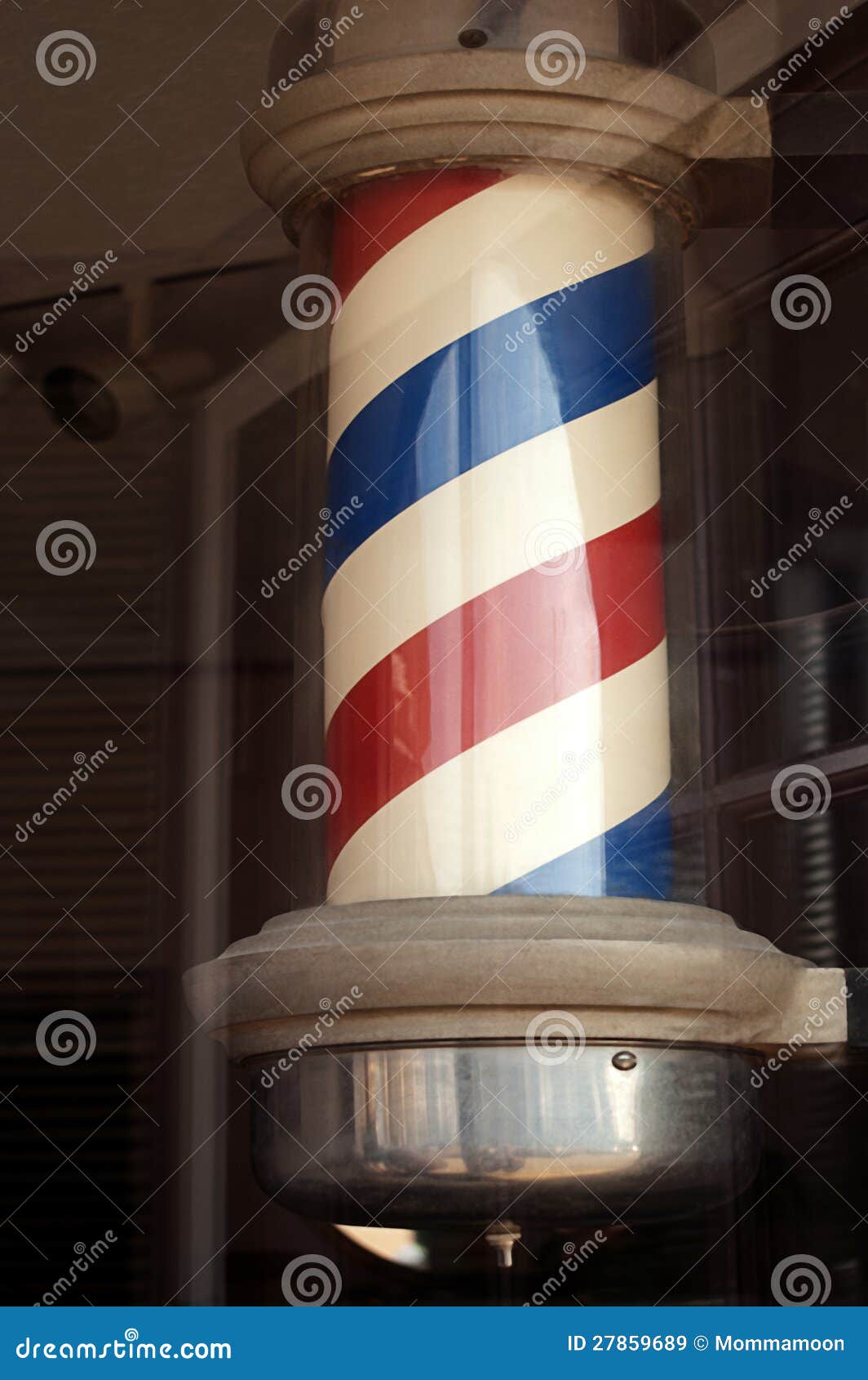 Old Vintage Barber Pole stock image. Image of fashioned 