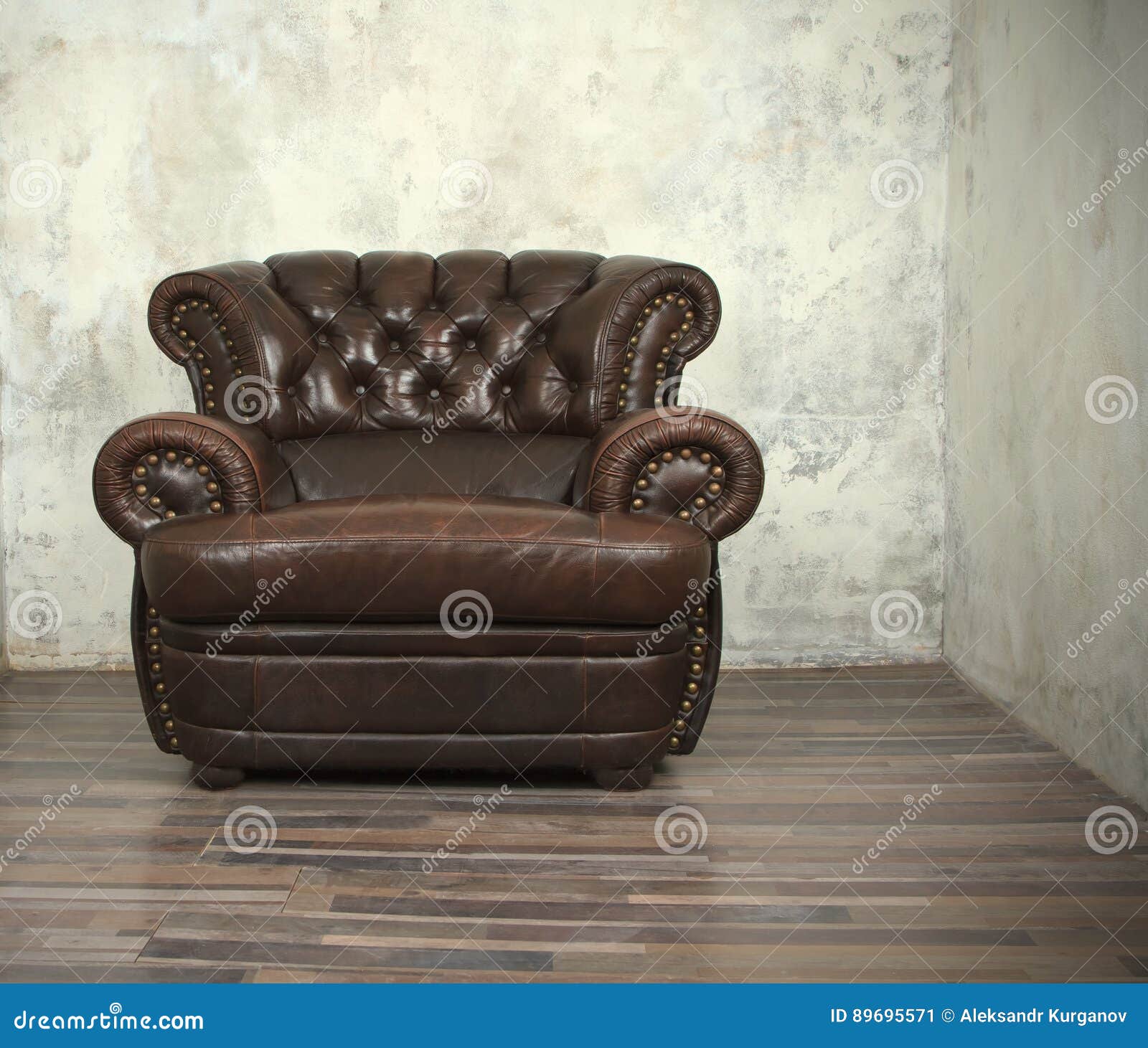 Old Vintage Brown Leather Chair Stock Image Image of chief, brown 89695571