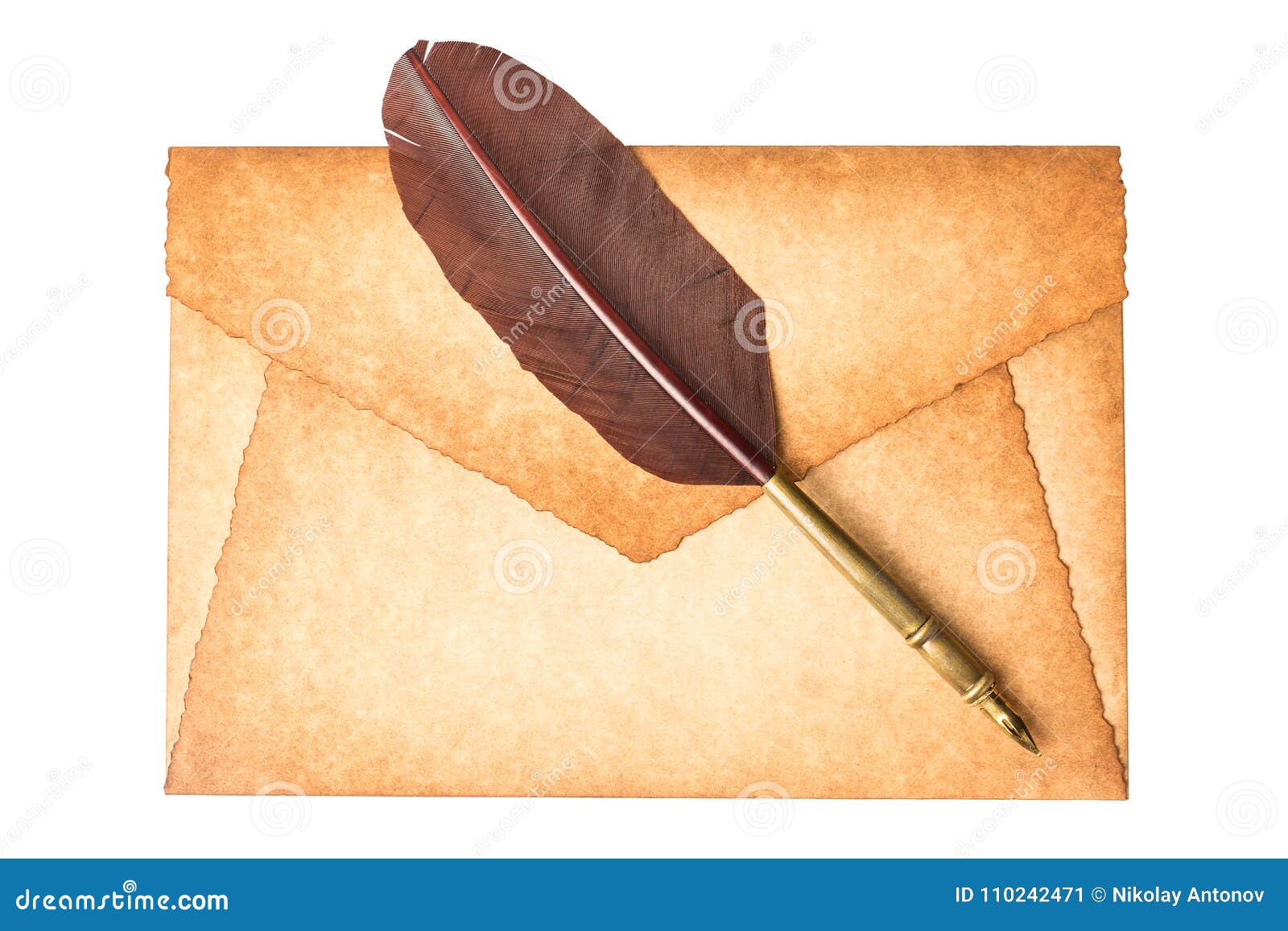 Antique Red Pen and Inkwell Stock Photo - Image of empty, isolated: 11294888