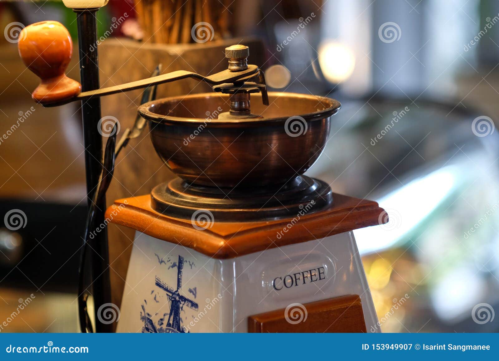 Old Vintage Coffee Grinder Decorate in Coffe Shop Stock Image Image