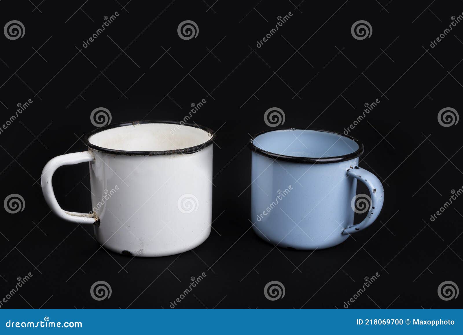 Old Vintage Enamel Teapot and Cup Stock Photo Image of retro, coffee 218069700