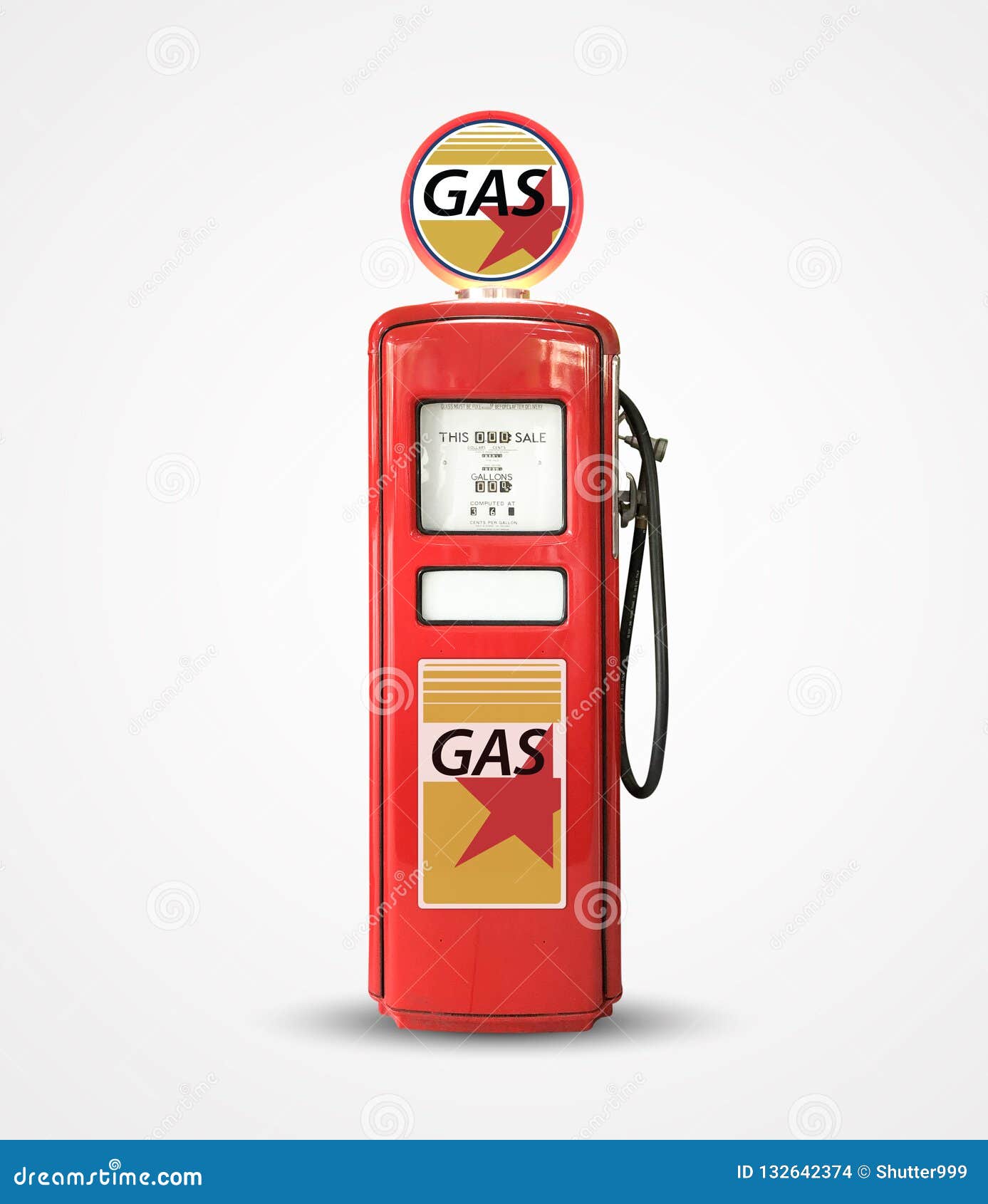 Old Vintage Gasoline Petrol Pump Isolated Editorial Stock Image - Image ...