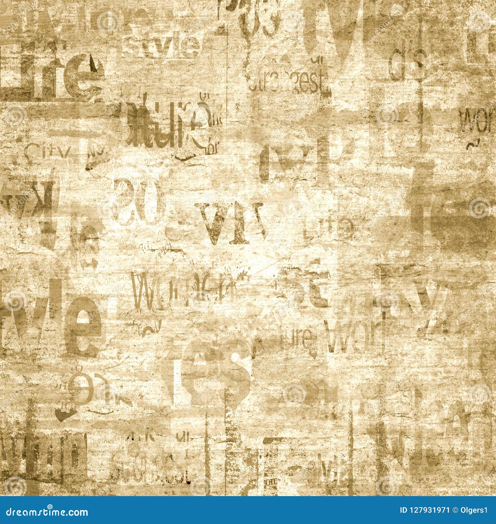 Newspaper Paper Grunge Vintage Old Aged Texture Background Stock