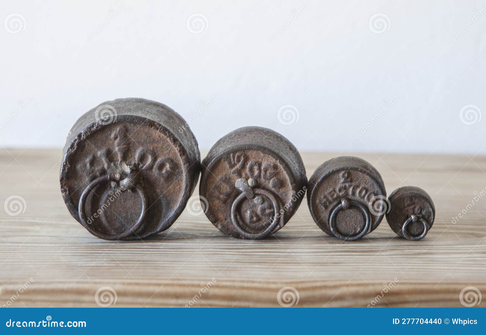 Old Vintage Iron Weights for Scale Stock Photo Image of oxidized
