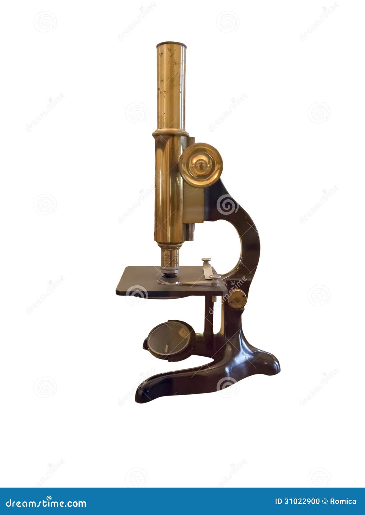 Old Vintage Microscope Isolated Over White Stock Photo Image of