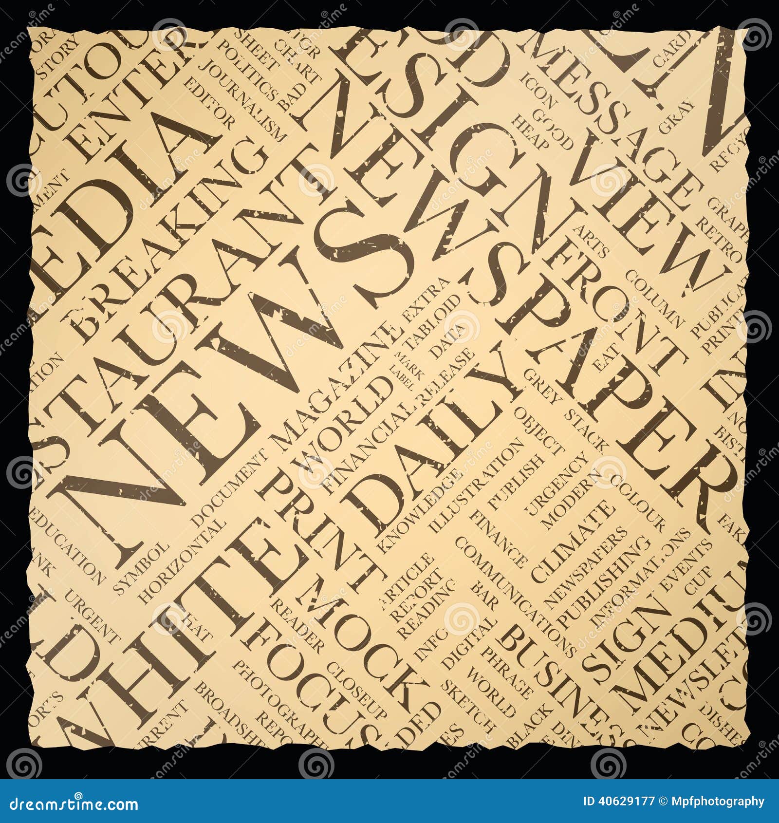 old vintage newspaper vector background texture word cloud eps 40629177