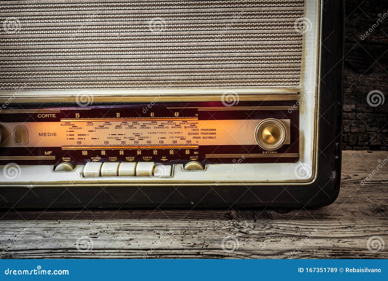 Old vintage radio stock image. Image of listen, life 167351789