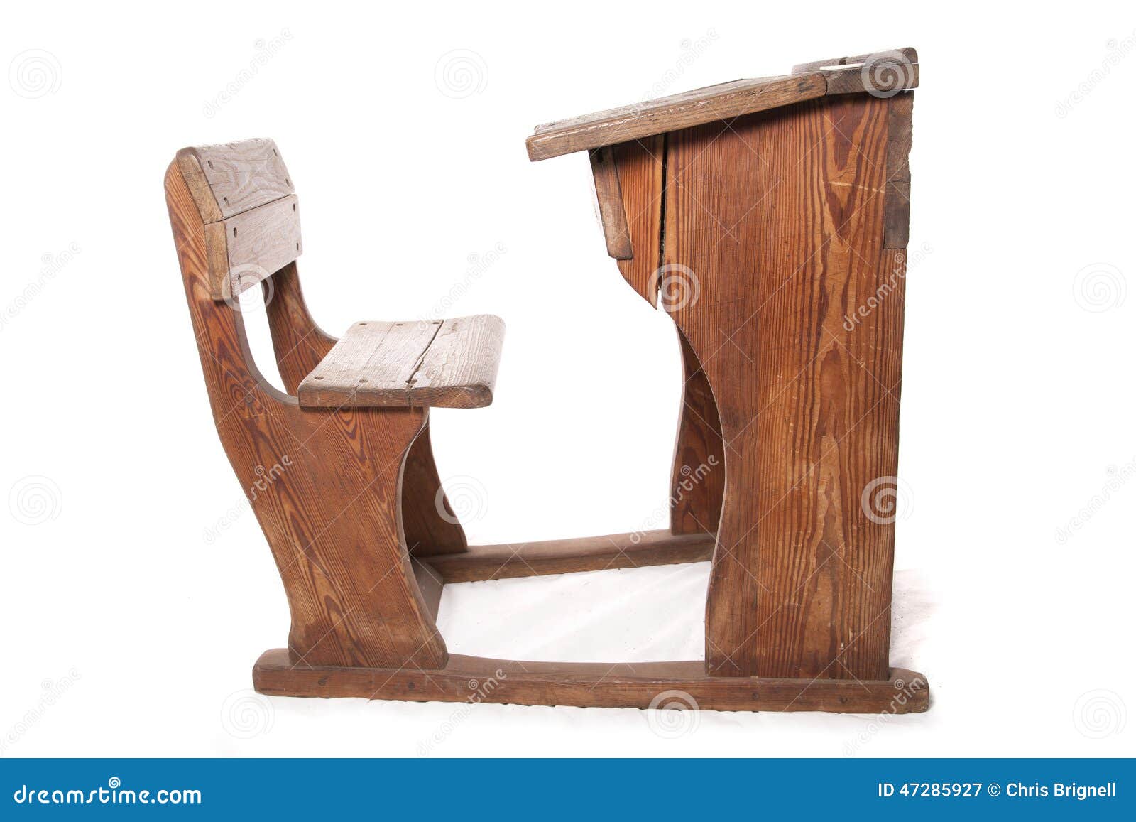 Old Vintage School Desk And Chair Stock Image Image Of Studio