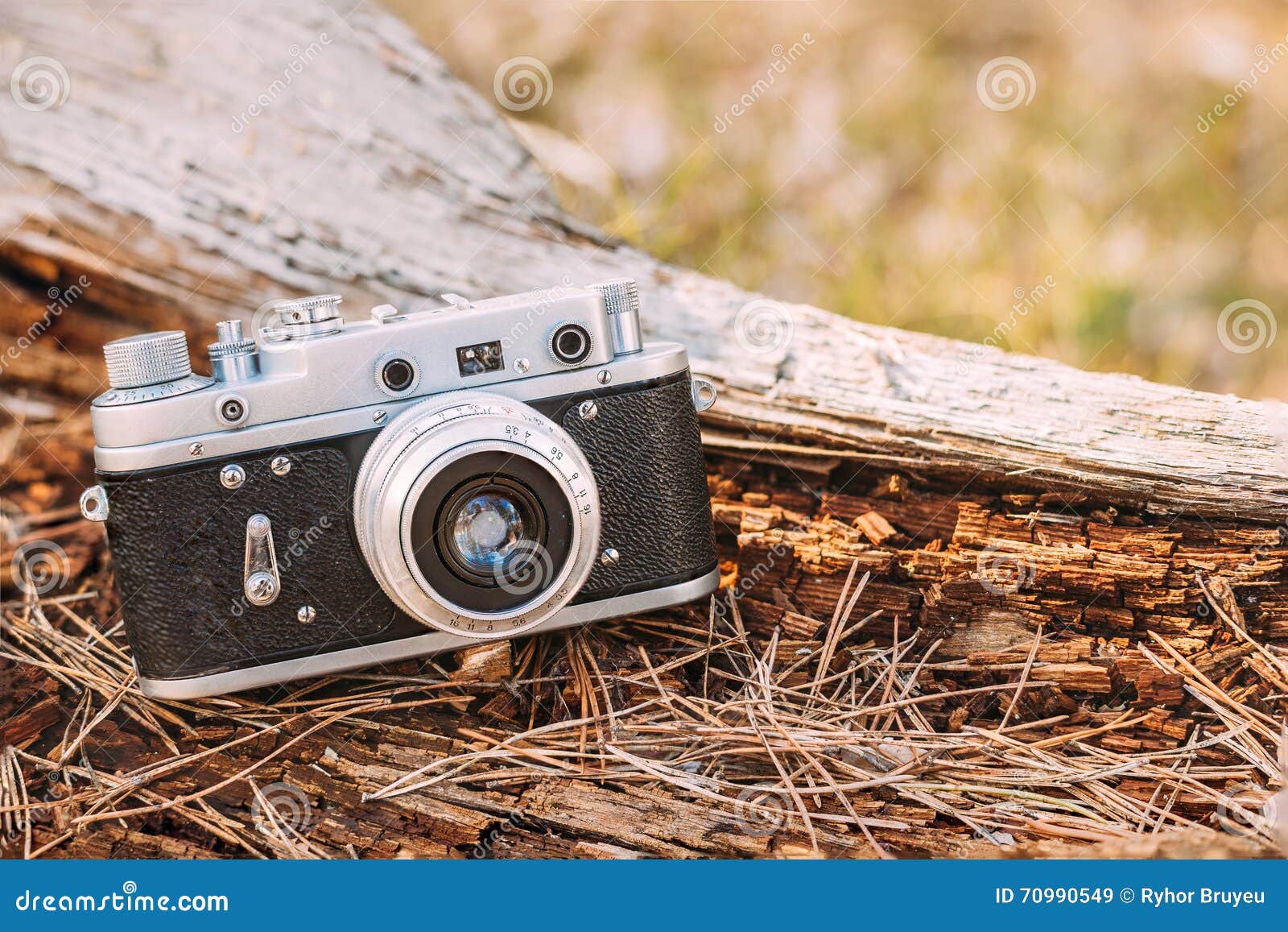 Old Vintage SmallFormat Rangefinder Camera, 19501960s. Stock Image