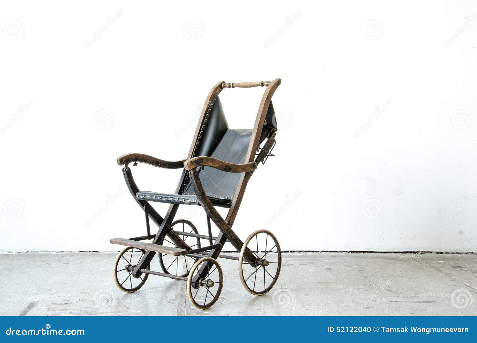 Old Vintage Style Stroller in Vintage Room Stock Photo Image of