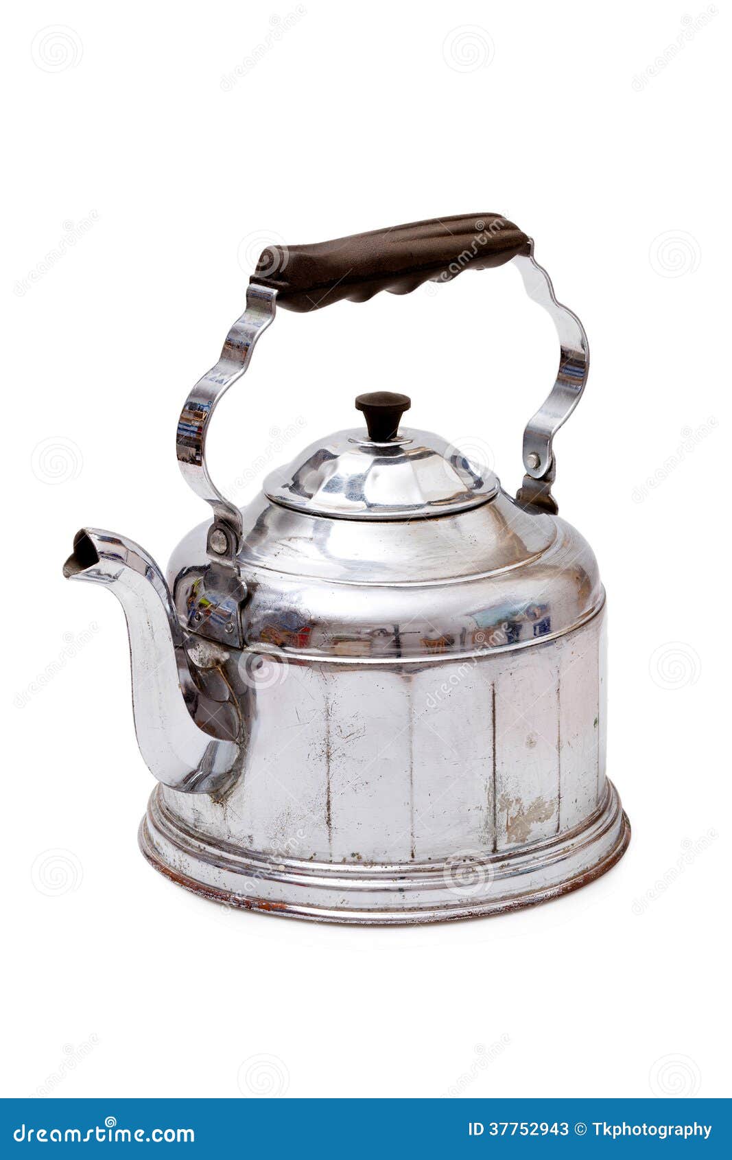 Old Vintage Tea Kettle on White Background Stock Image Image of water