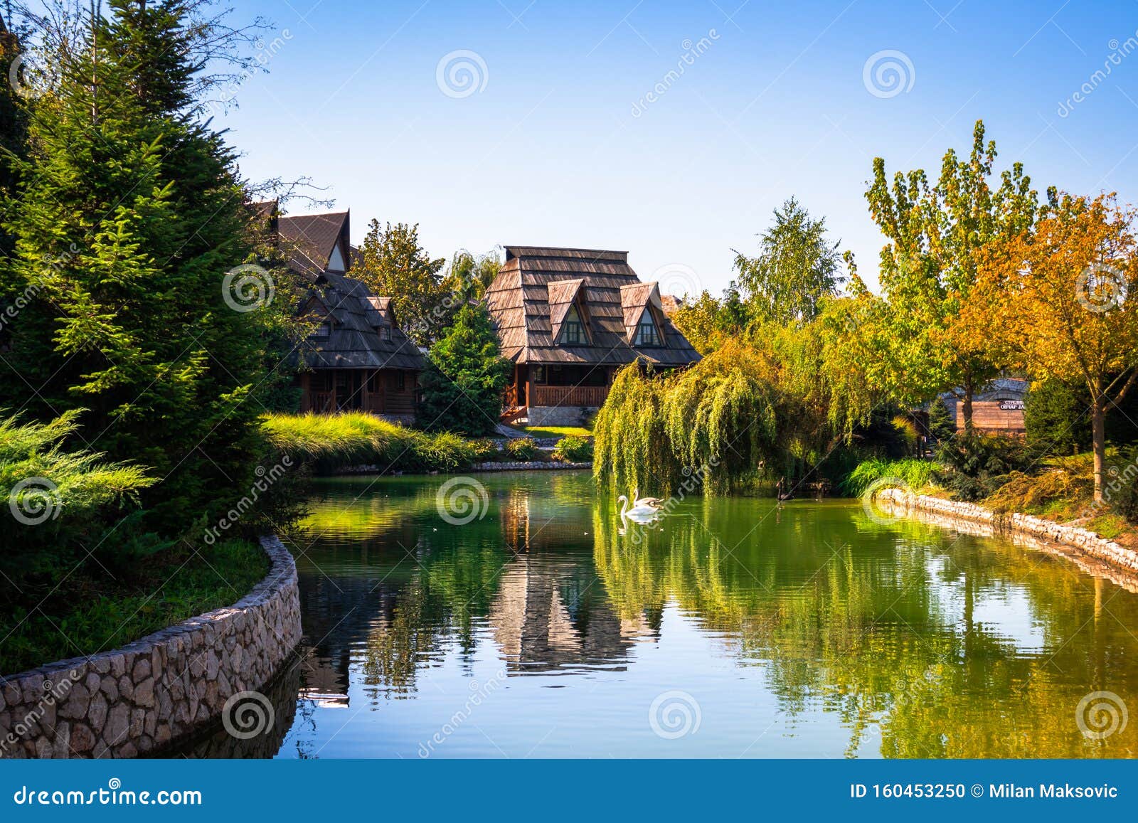 Old Vintage Water Mill By The Lake In Ethno Village Stanisici Near The Bijeljina Editorial Image Image Of Town Exterior 160453250