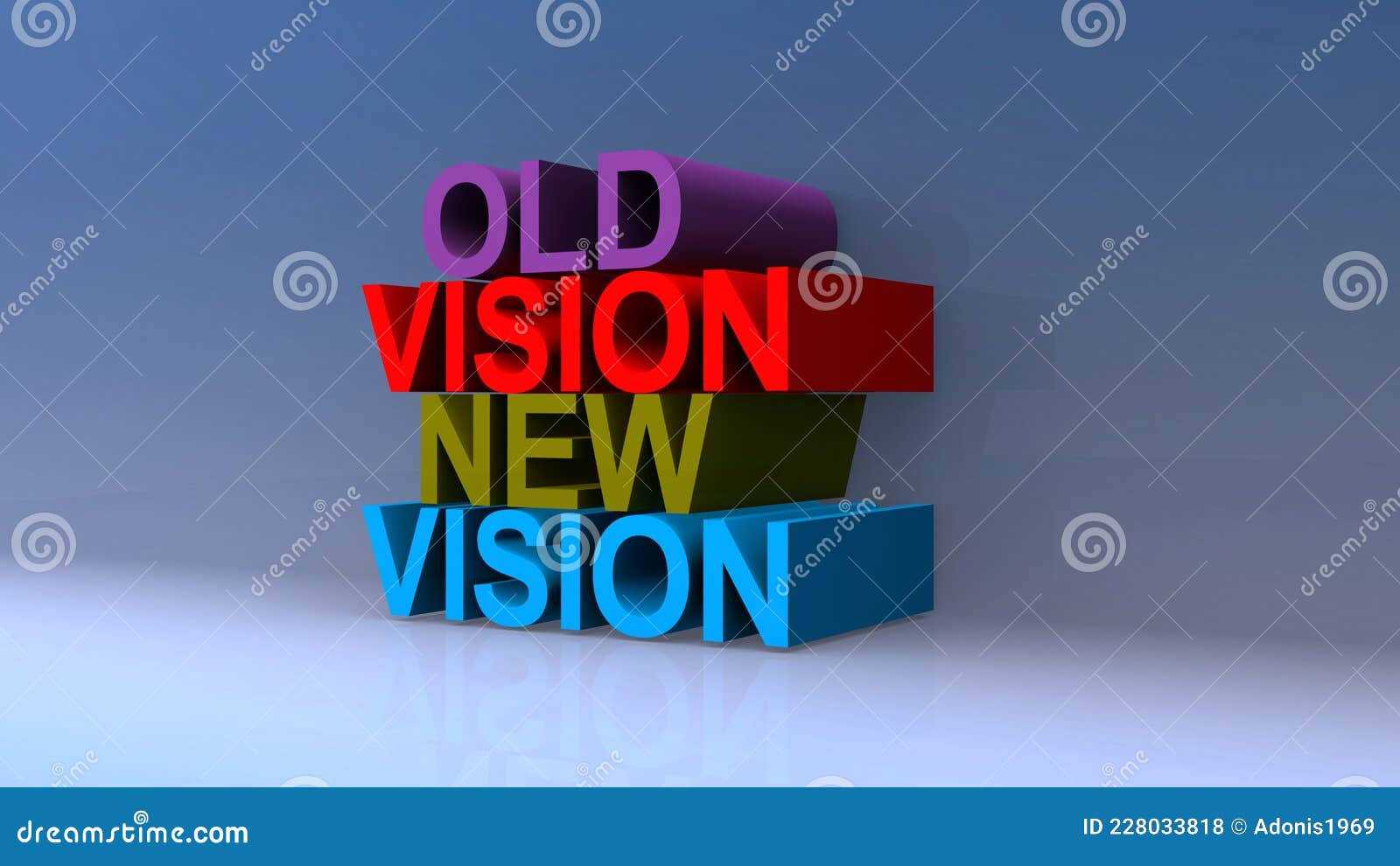 Old Vision New Vision on Blue Stock Illustration Illustration of blue