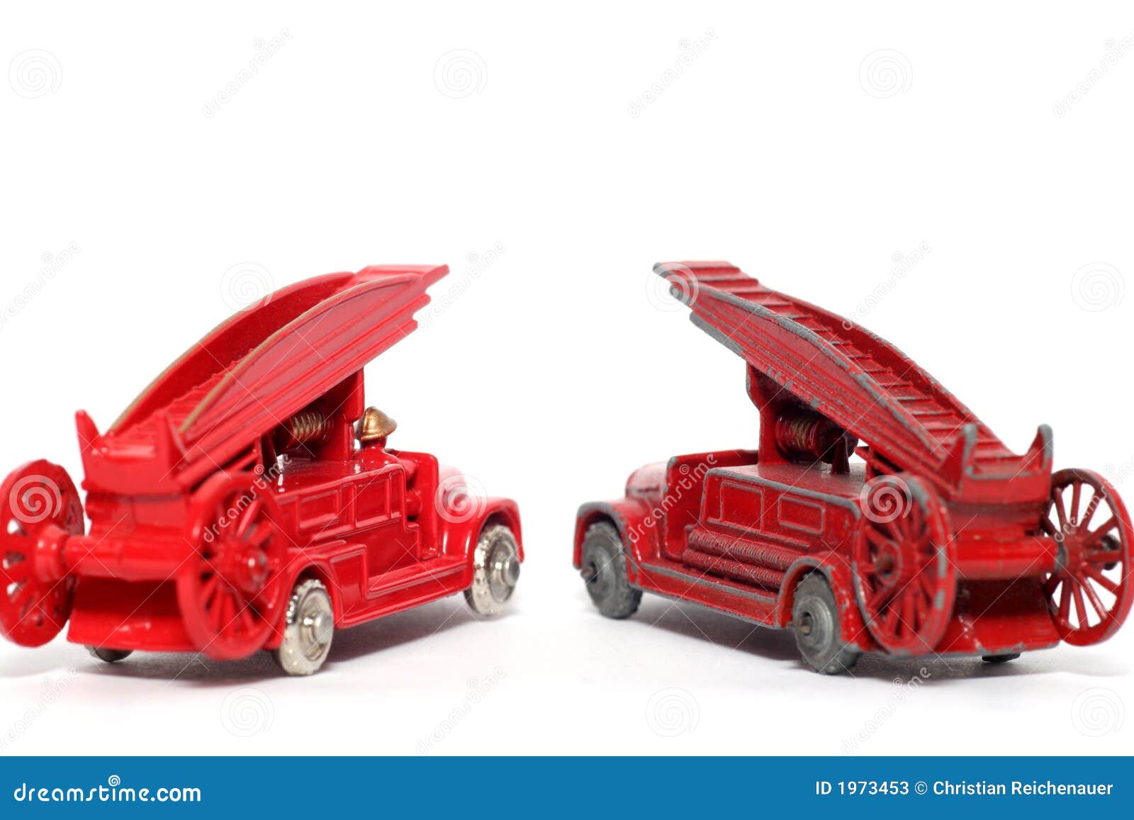 Old Vs. New Toy Car Denis Fire Engine 2 Stock Image Image of denis