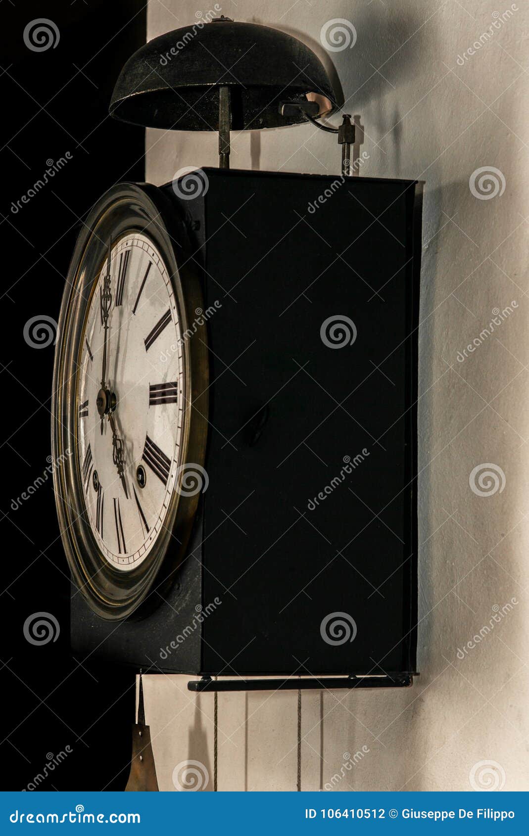 An Old Wall Clock in Switzerland Stock Photo Image of detail, metal