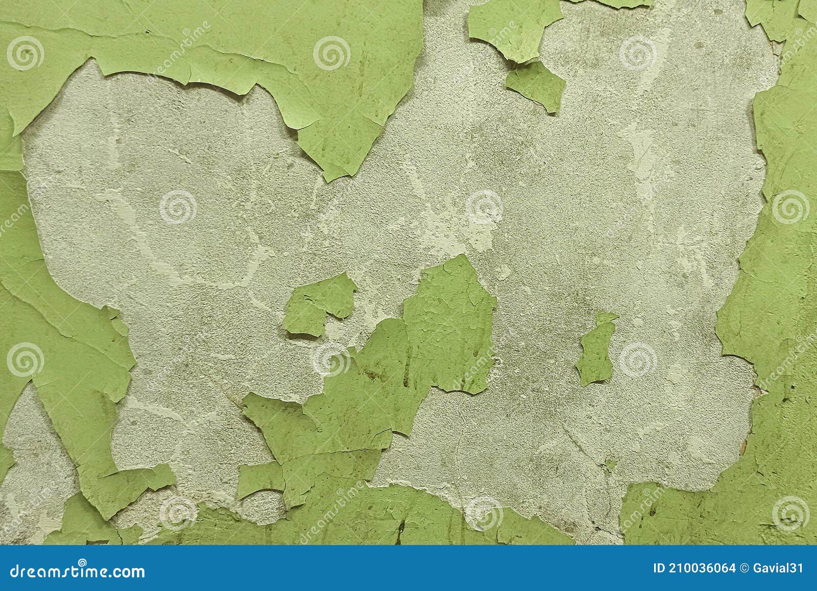 Old Wall with Green Paint. Old Paint is Peeling Off the Wall Stock