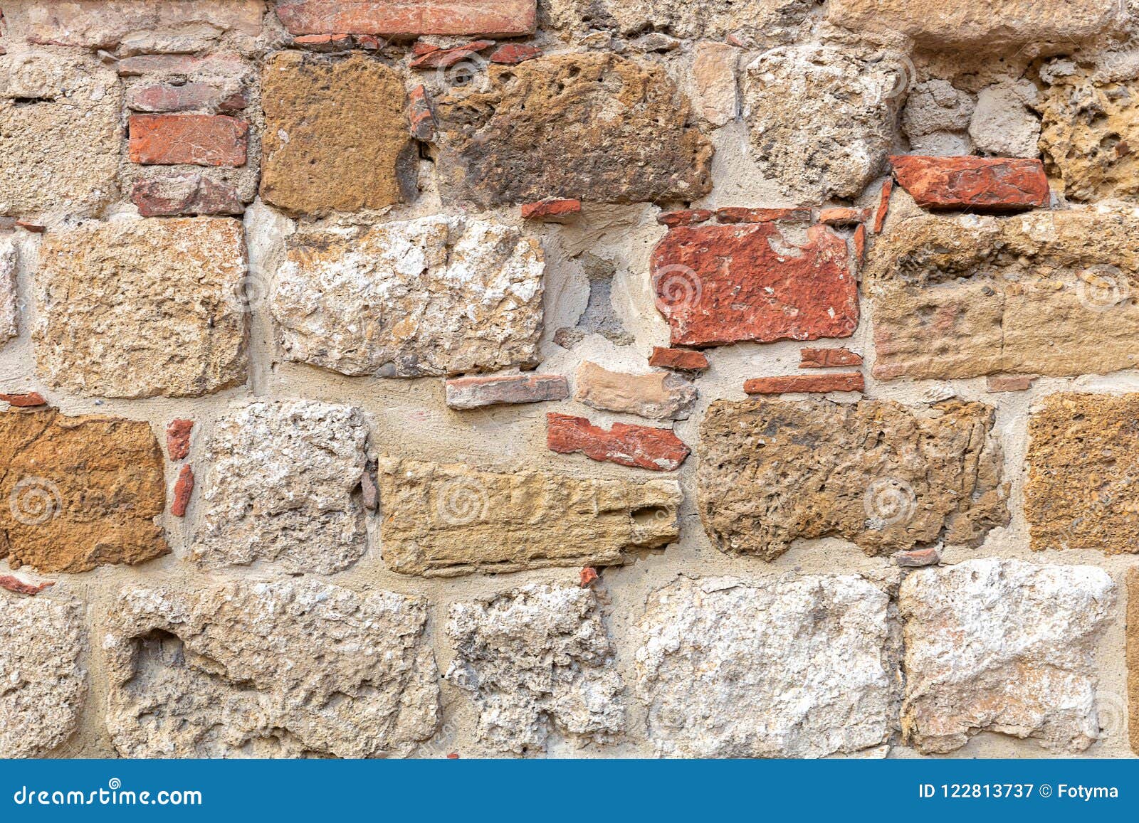 Old Wall Made of Stones and Bricks Stock Image Image of build, detail 122813737