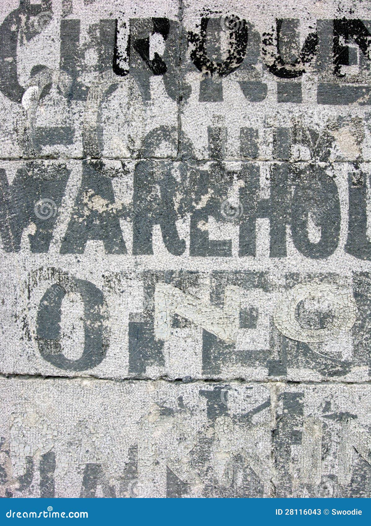 Old Warehouse Stencils on Concrete Stock Image Image of stone