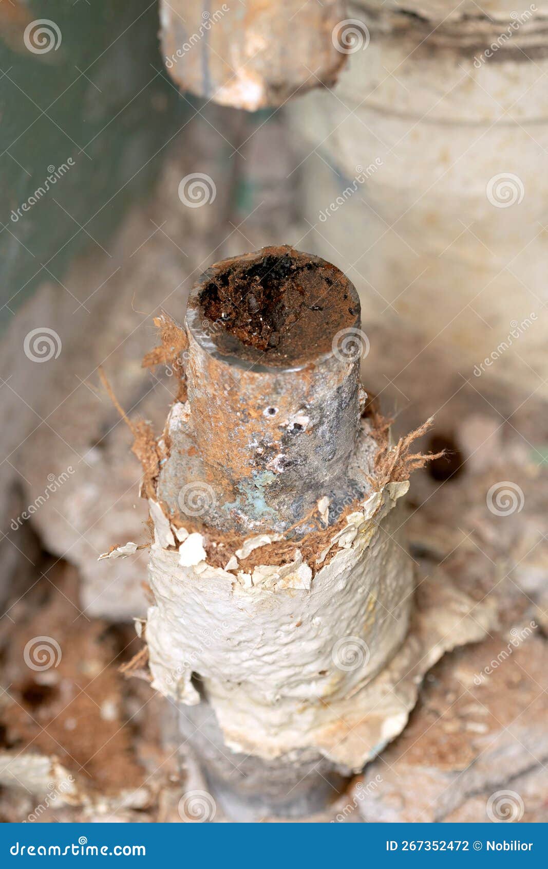 Old Water Pipe Clogged with Rust Stock Photo Image of house, drainage