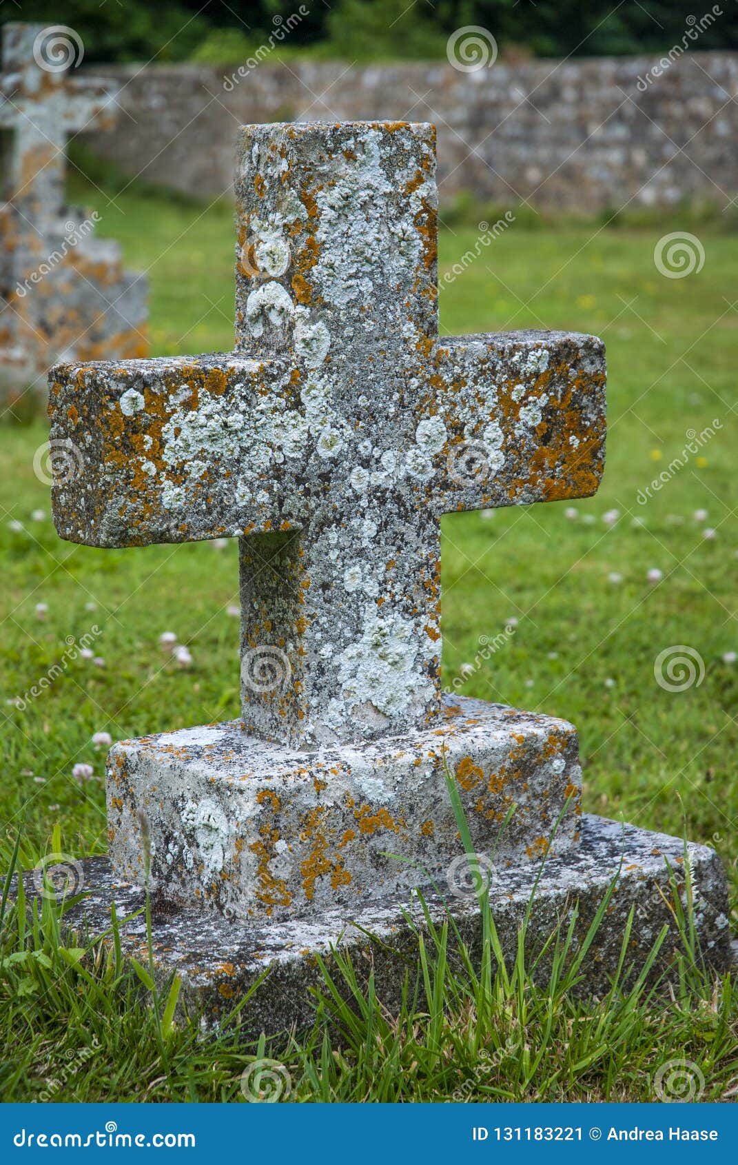 Old Weathered Gravestone Cross Stock Image Image of britain