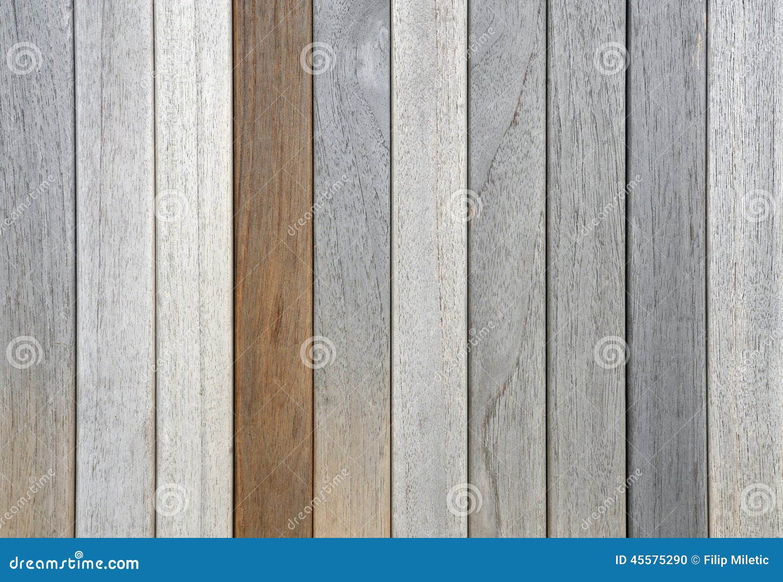 Old Weathered Teak Planks And One Oiled Stock Photo 