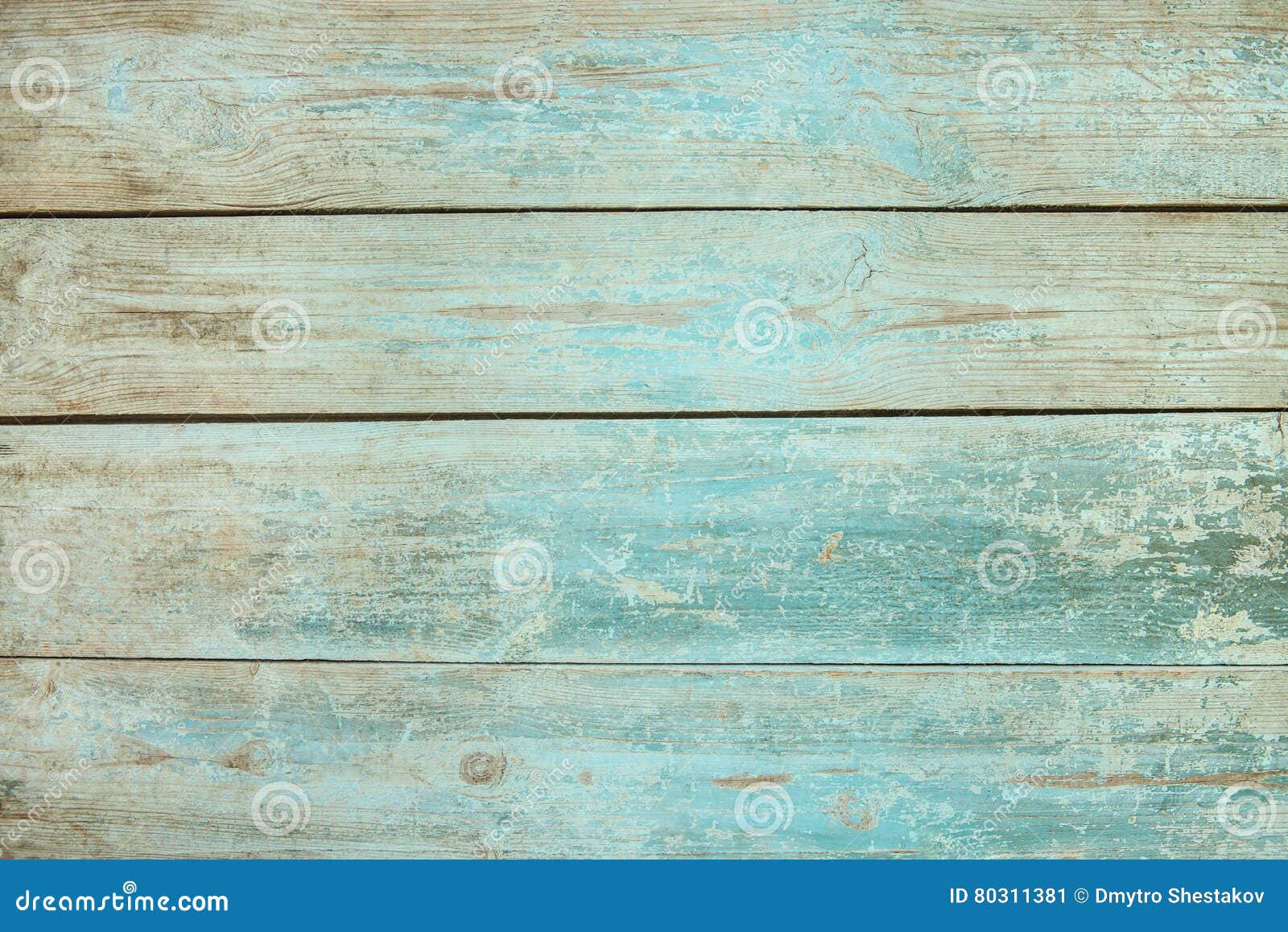 old weathered wood plank painted in blue
