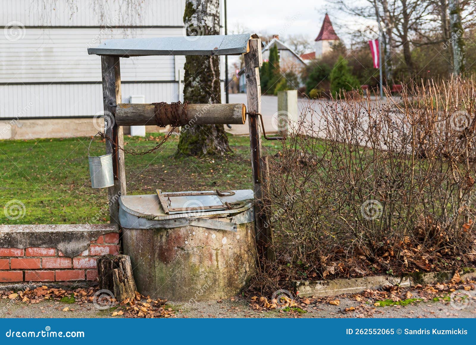 Old Well and Bucket for Water in Durbe, Latvia Stock Image Image of