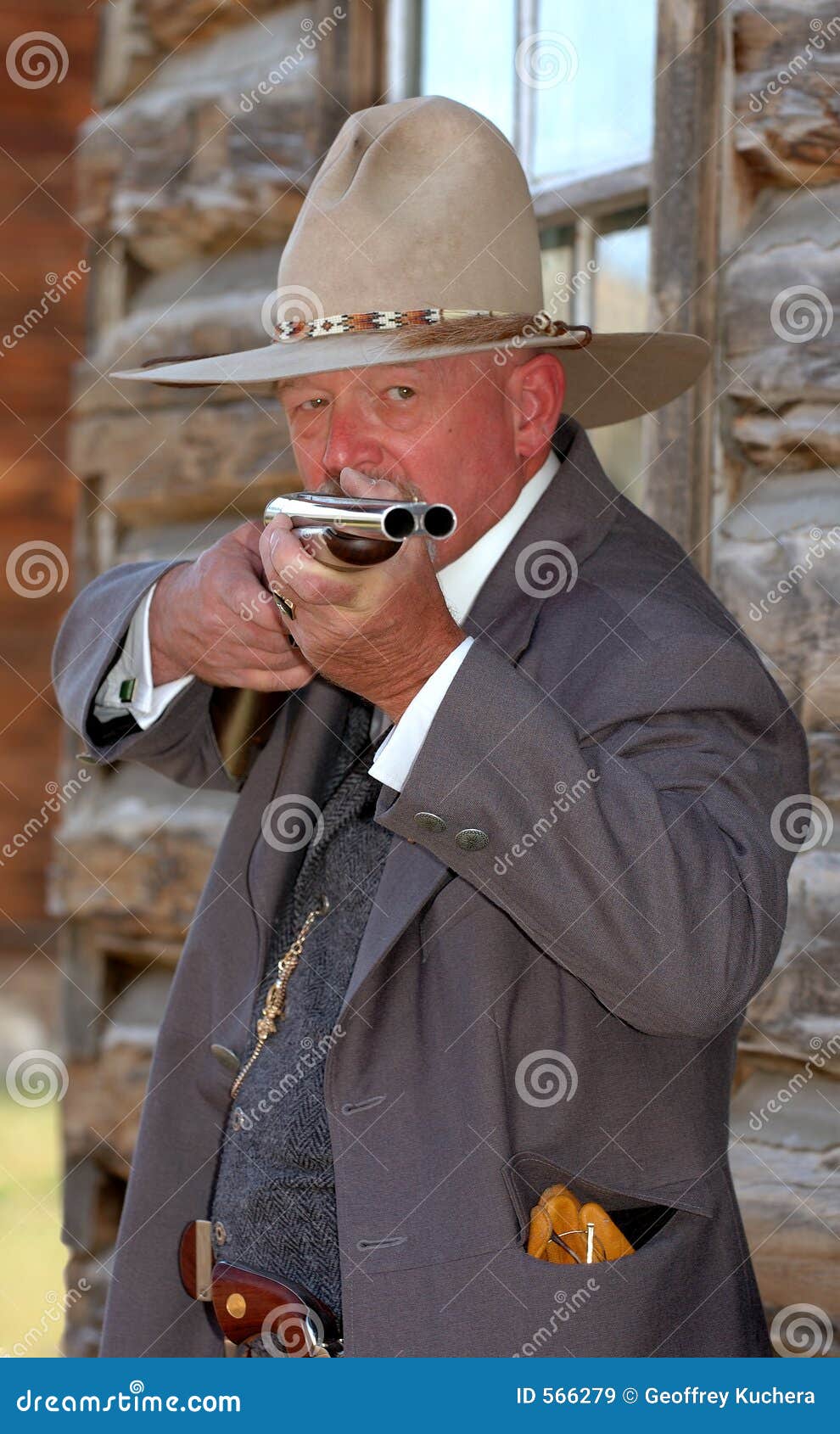 Old West Sheriff Aiming Rifle Royalty Free Stock Images - Image: 566279