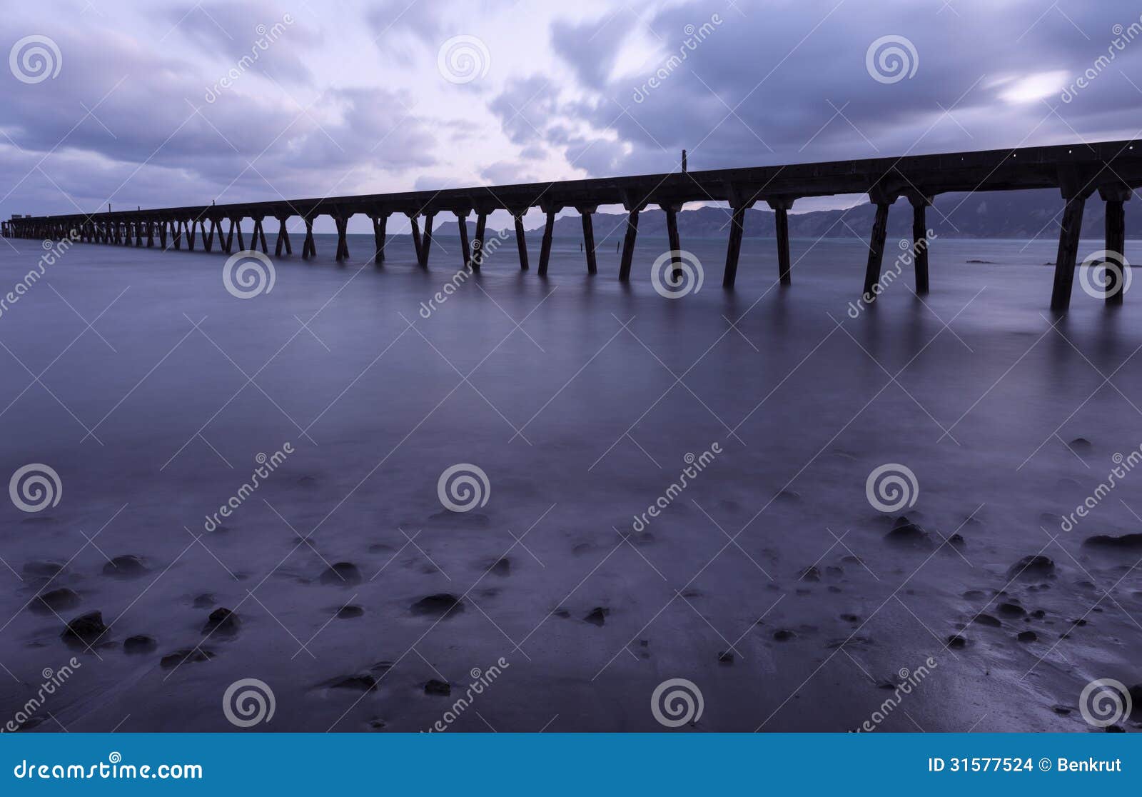 old wharf in tokomaru bay, new zealand