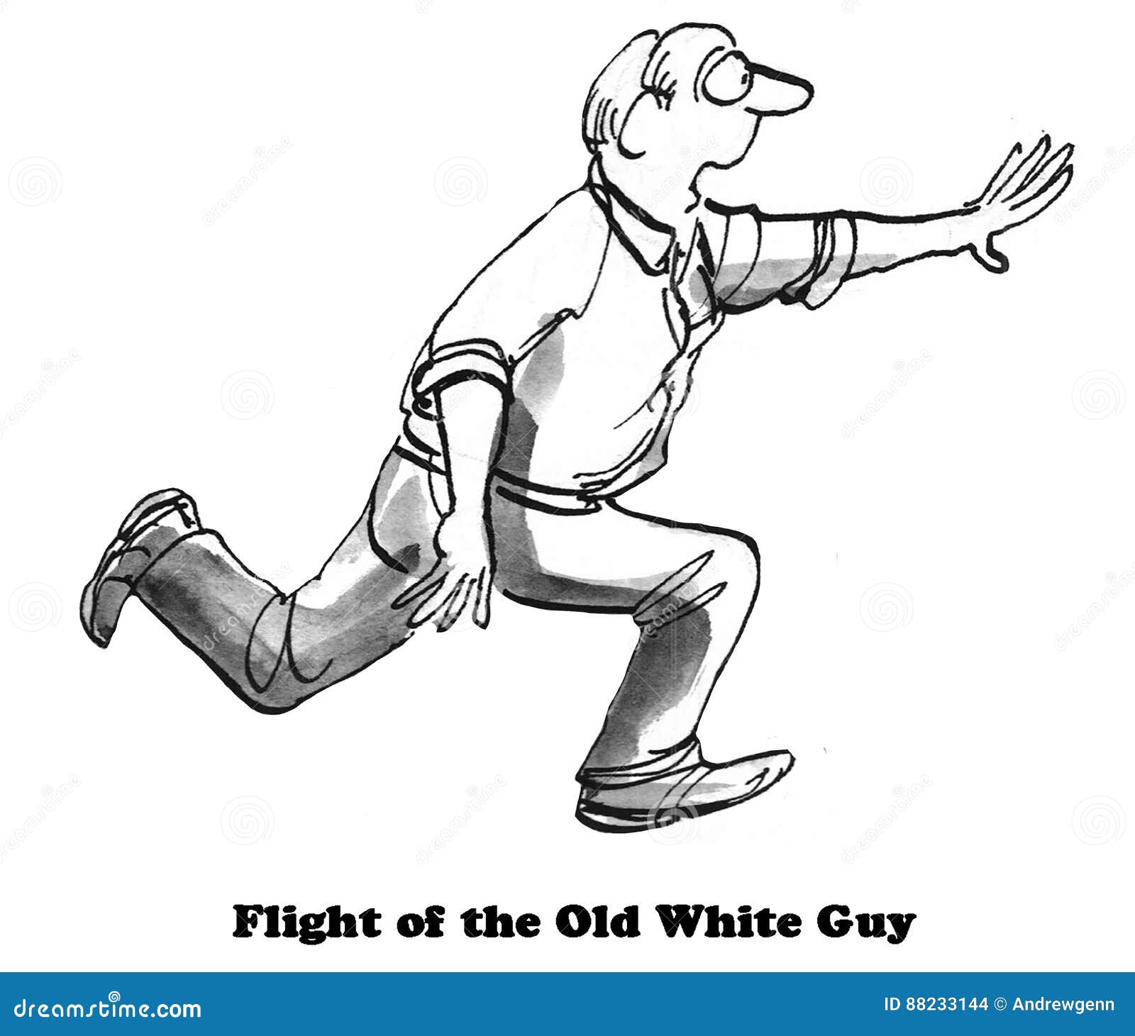 old man running cartoon