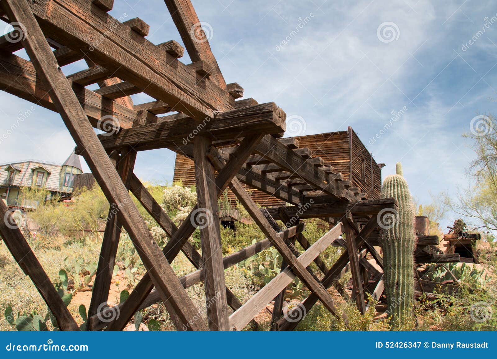 old wild west arizona town gold mine trestle bridge