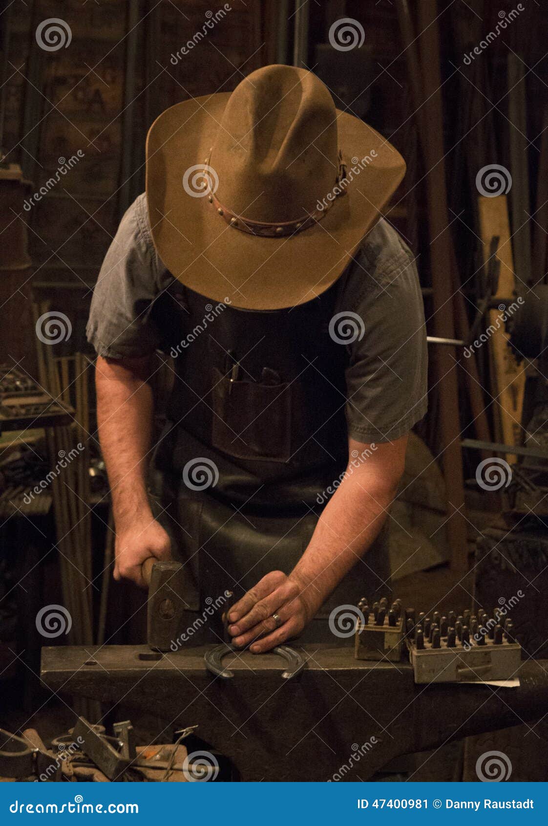Old Wild West Blacksmith stock image. Image of employment 47400981