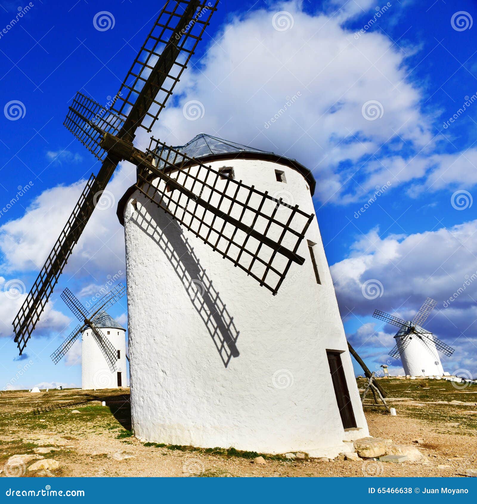 old windmill in campo de criptana, spain