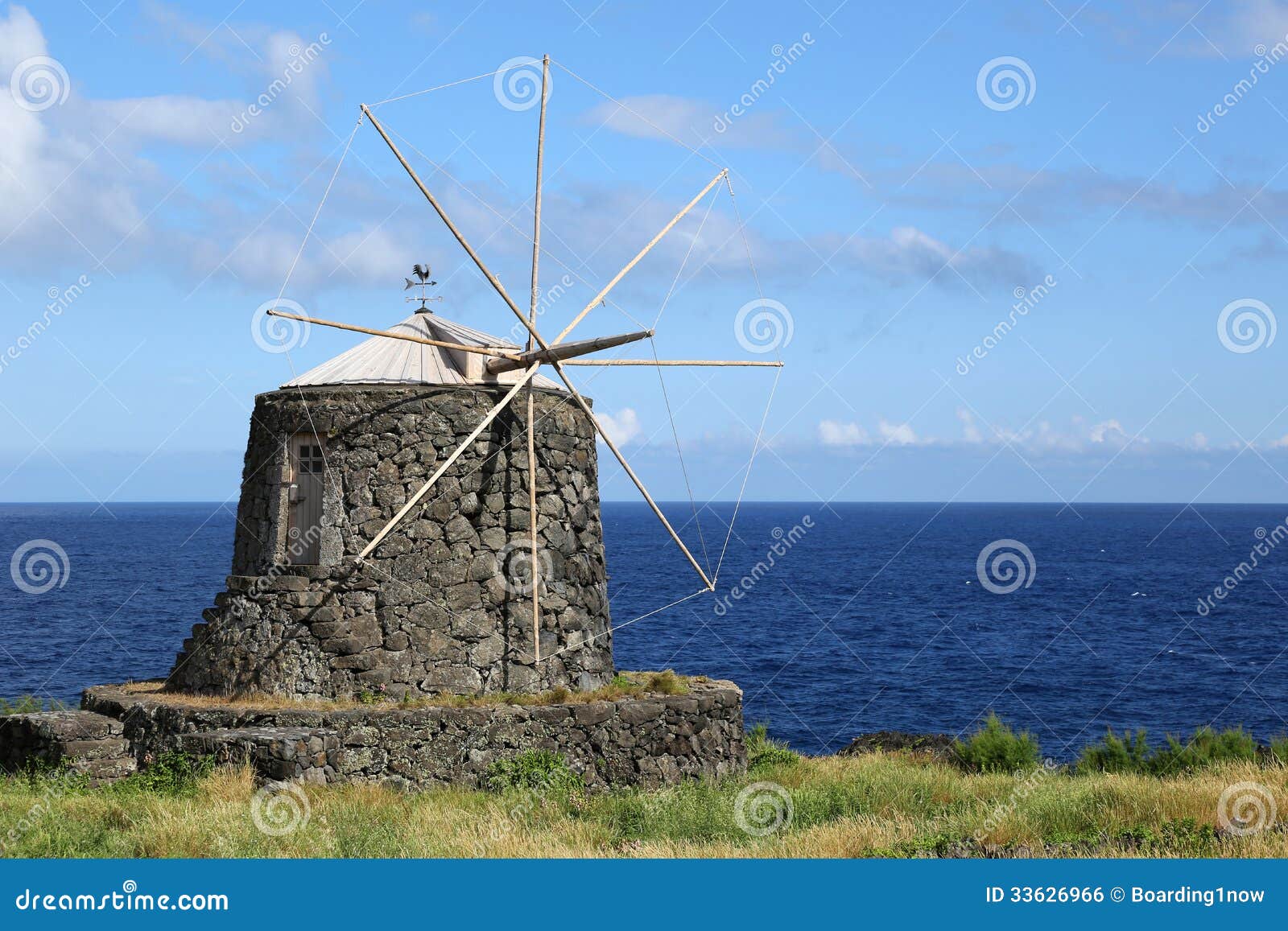 old windmill on the island of corvo azores