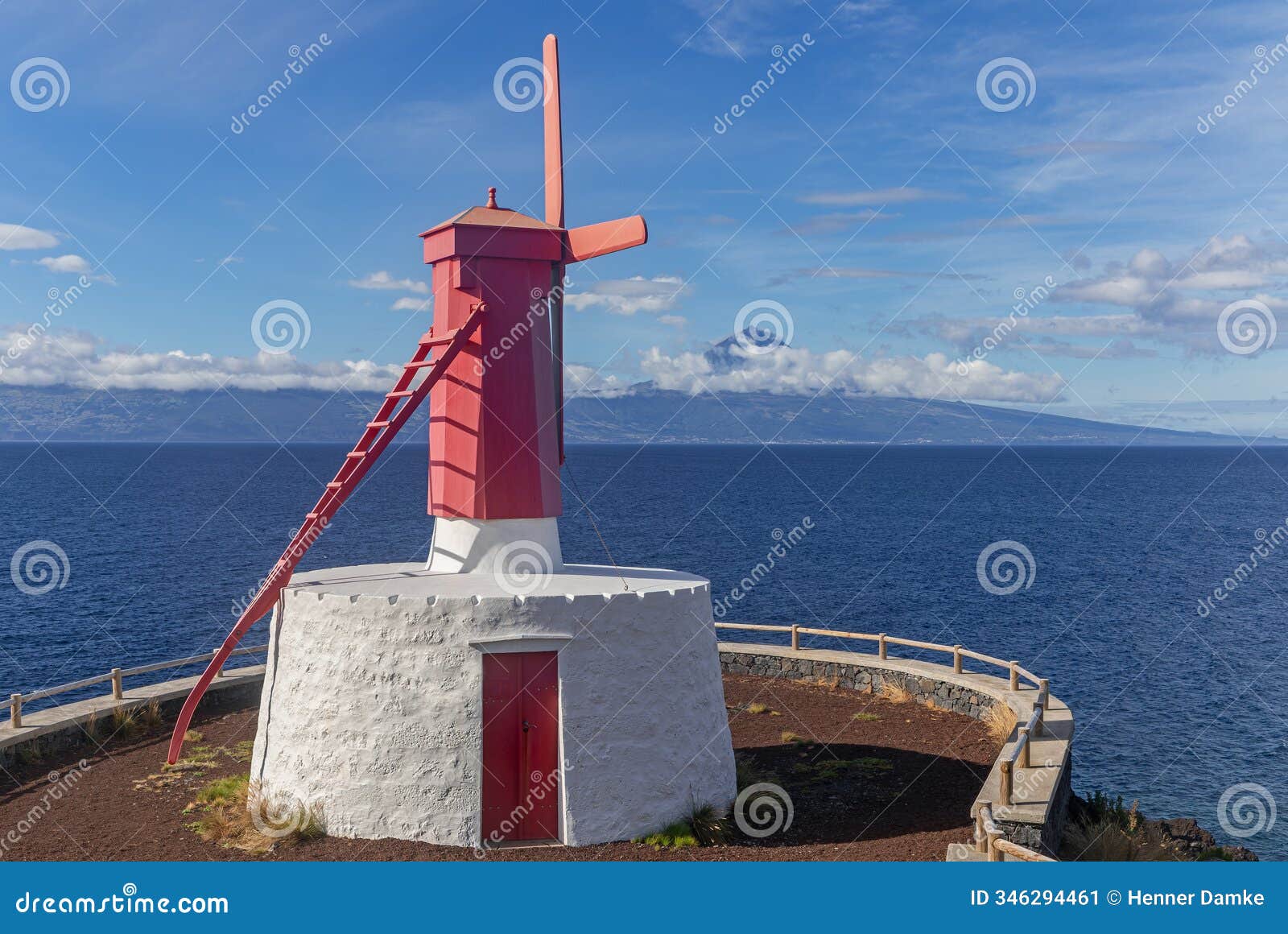 old windmill moinho da urzelina in urzelina (sao jorge, azores)