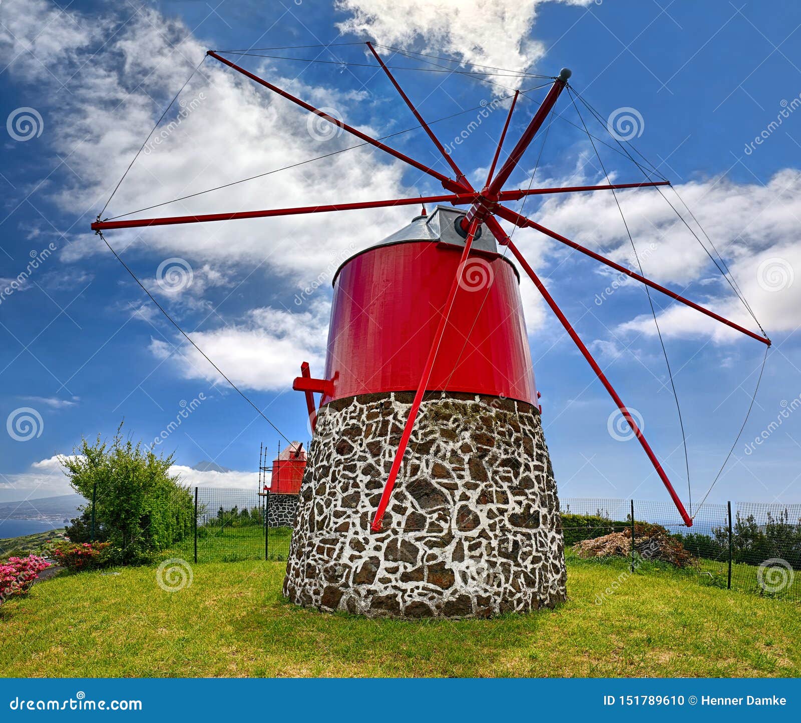 old windmill near conceicao faial, azores