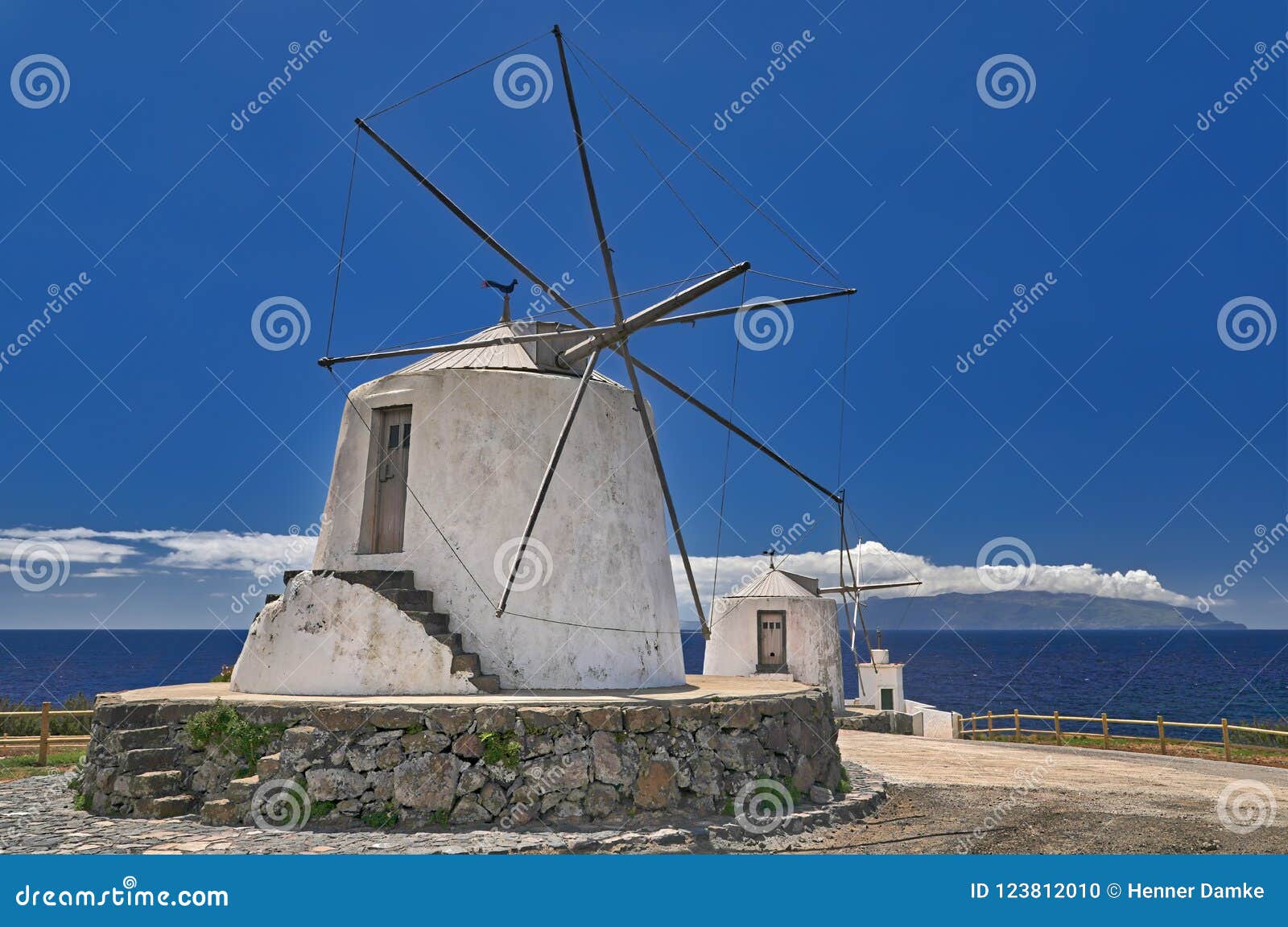 old windmills at island corvo azores