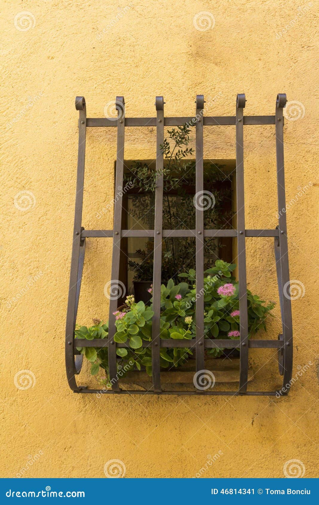 Old Window with Bars in a Town from Tuscany Stock Image - Image of ...