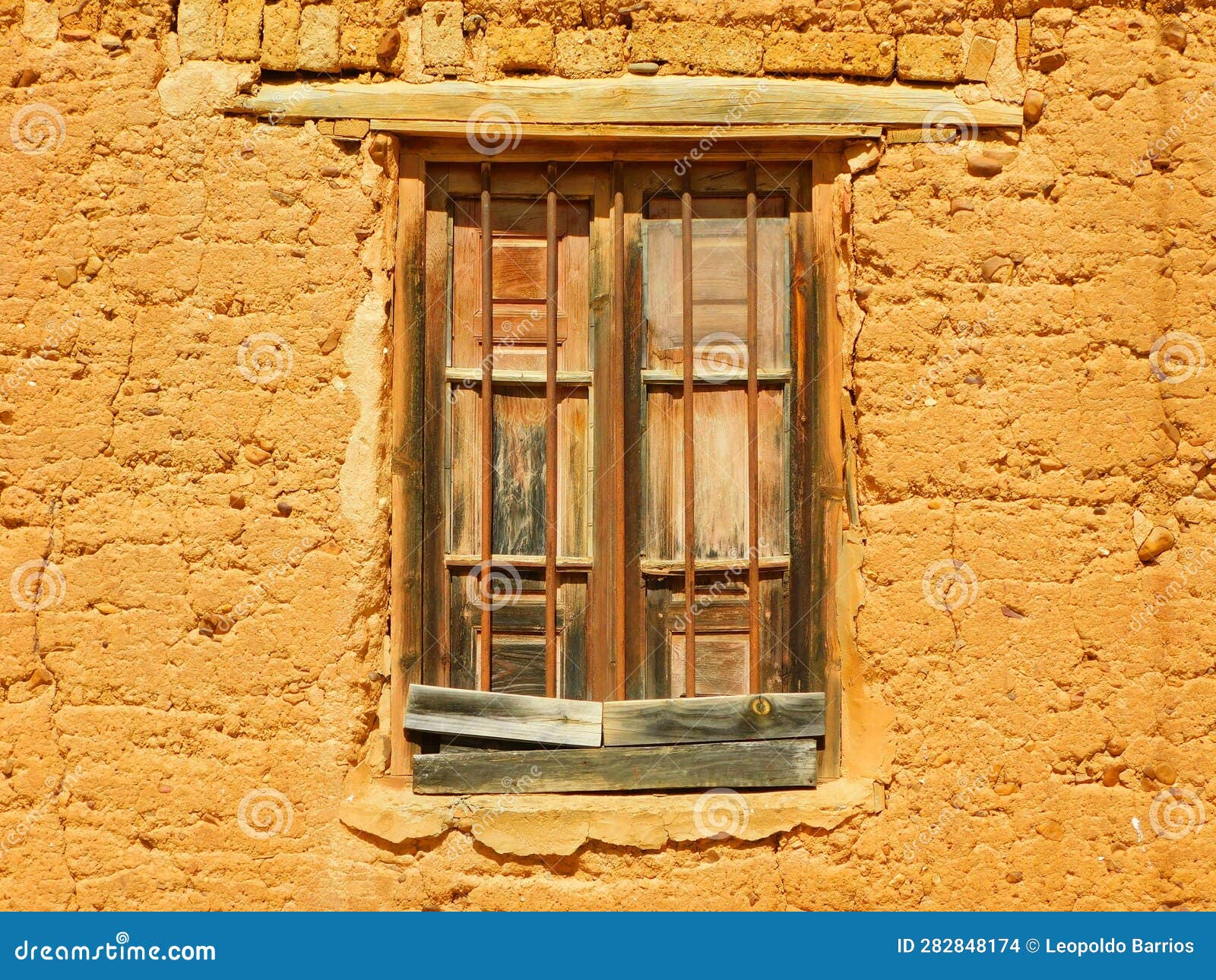 old window in rural landscapes in zamora province