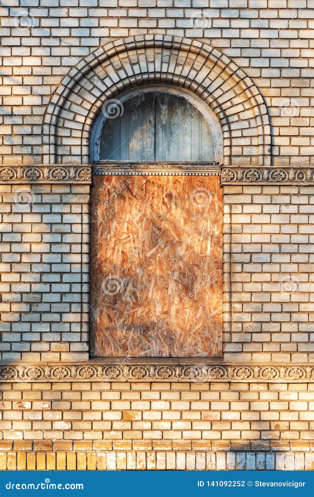 Old Window Shut With Osb Panel Stock Photo - Image of ...