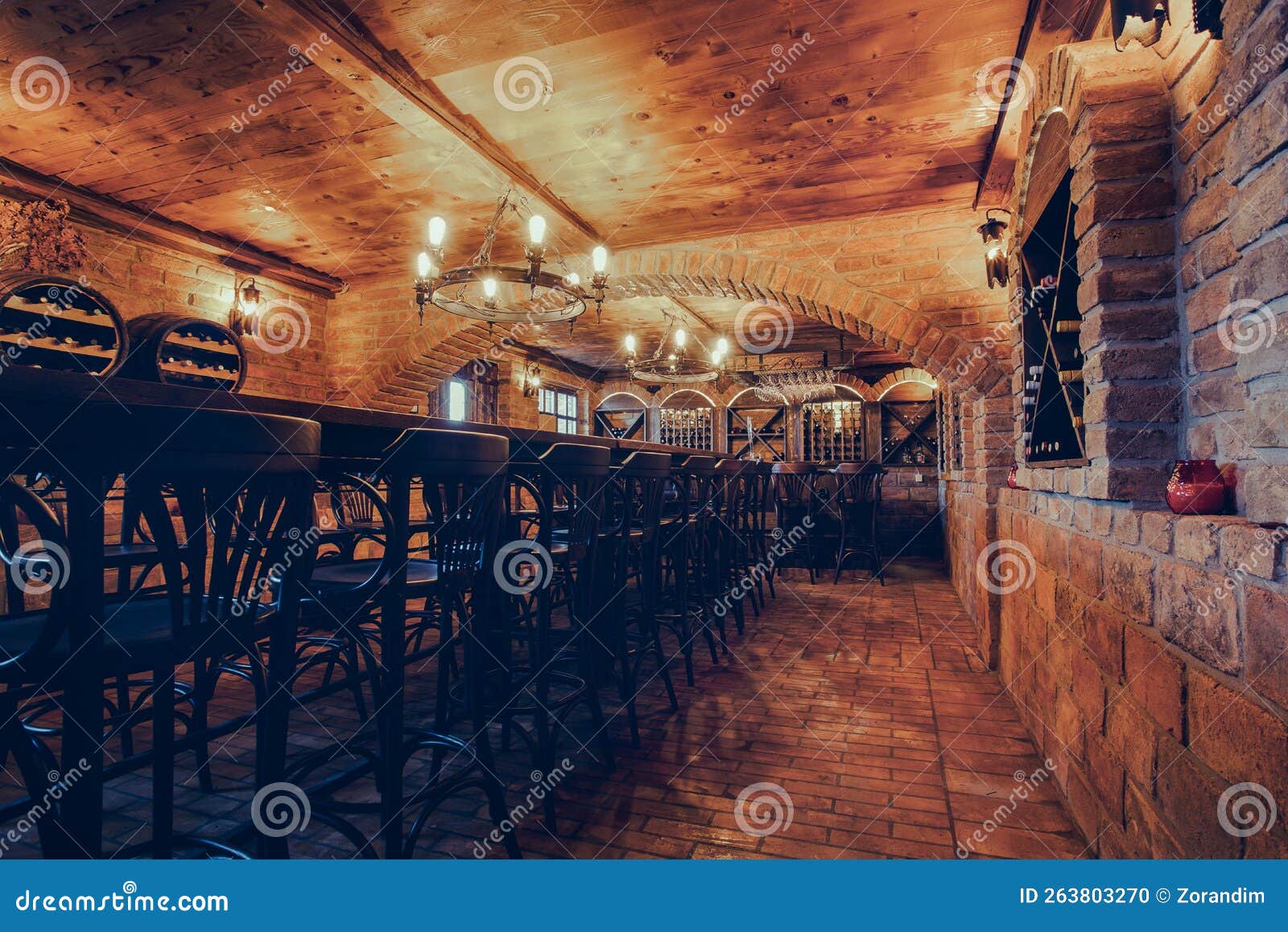 Old Wine Cellar with Bench for Tasting Stock Photo Image of drink