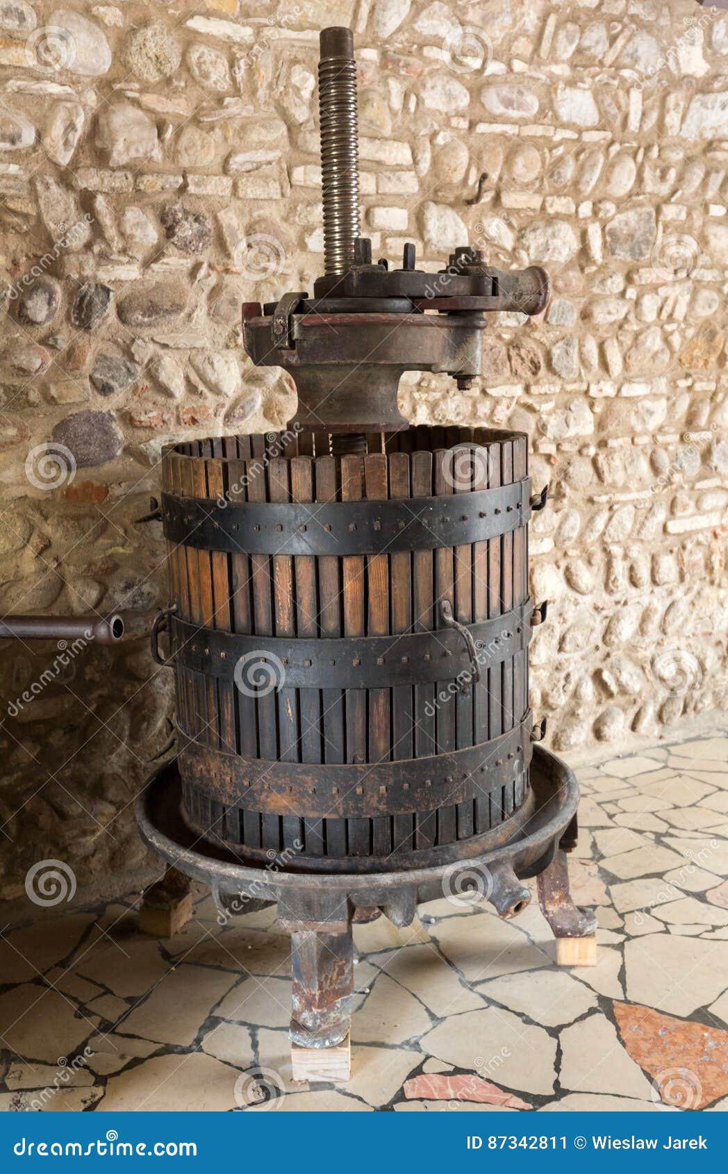 Old Wine Press. Traditional Old Technique of Wine Making Stock Image