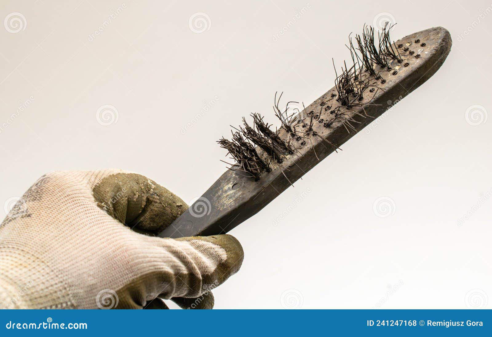 An Old Wire Brush, Held in the Hand Stock Photo Image of craft, metal