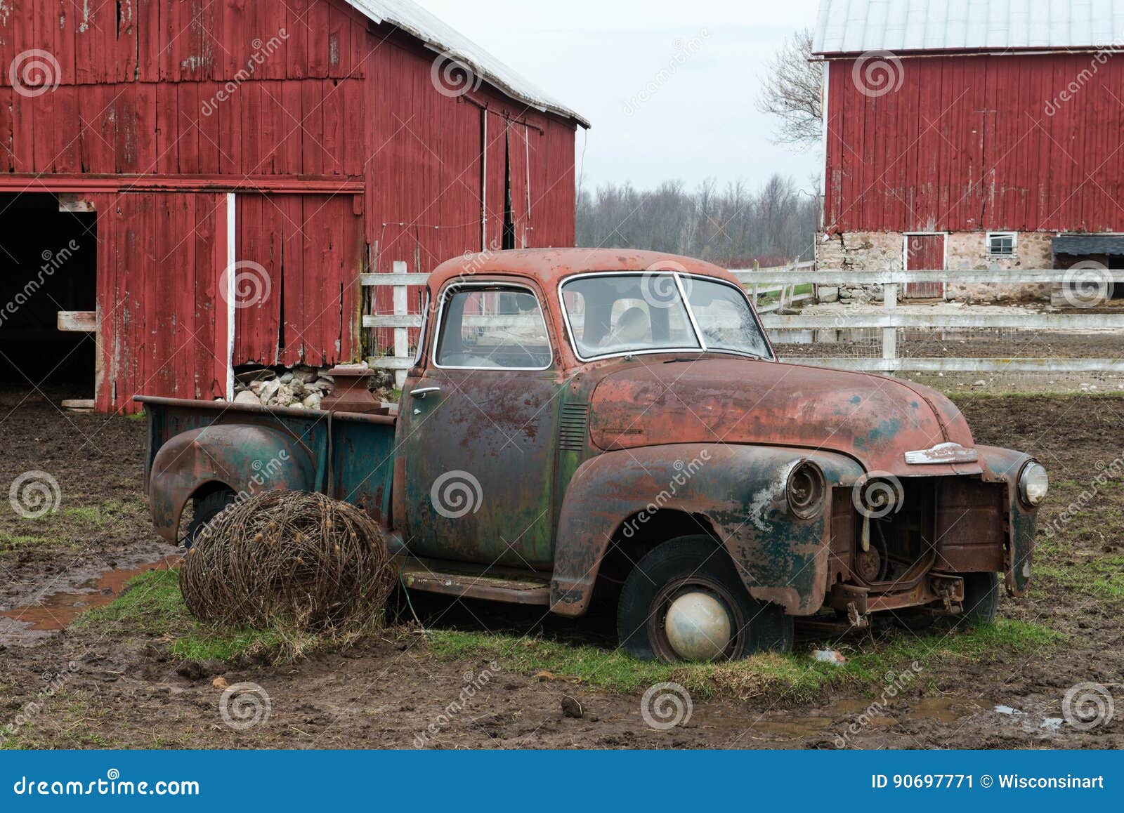 old wisconsin dairy farm truck