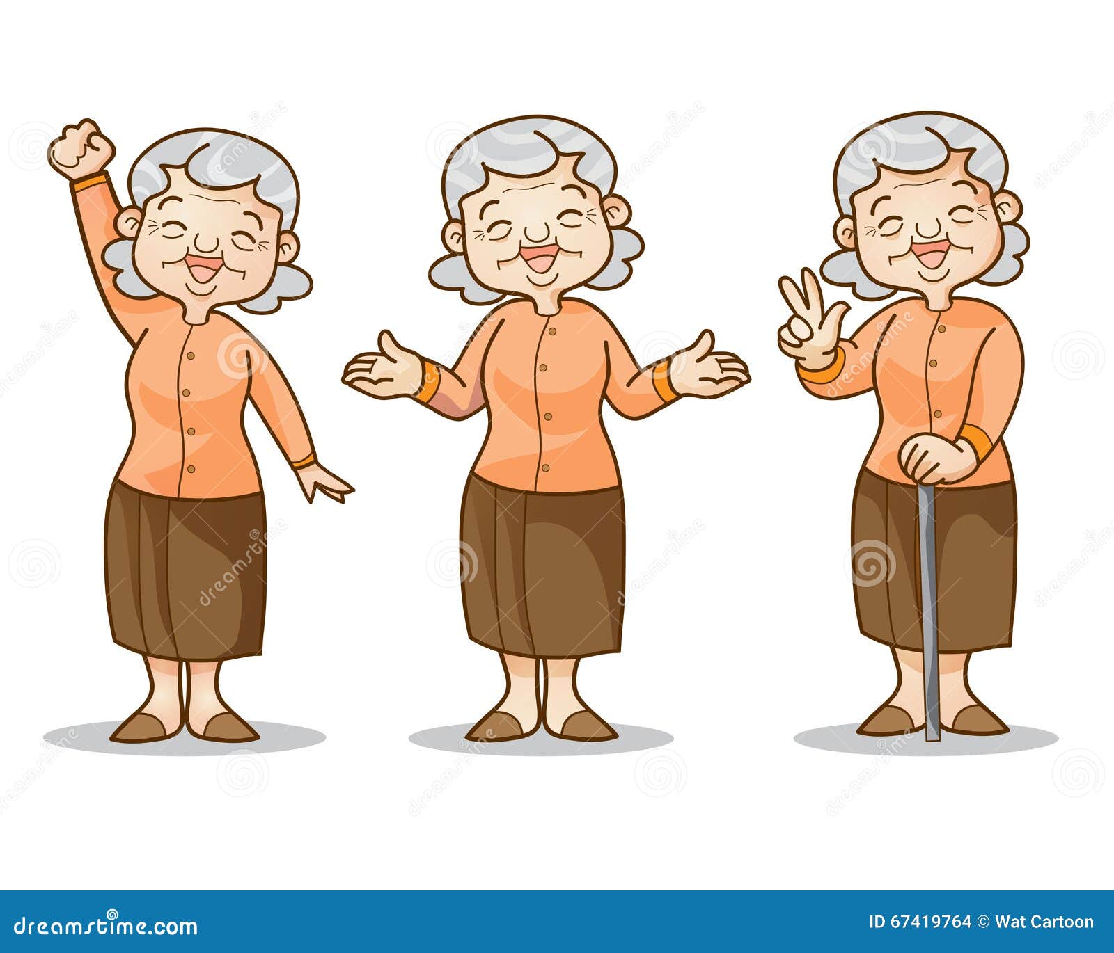 Old Woman Cartoon Character Set Stock Vector - Illustration of character,  design: 67419764