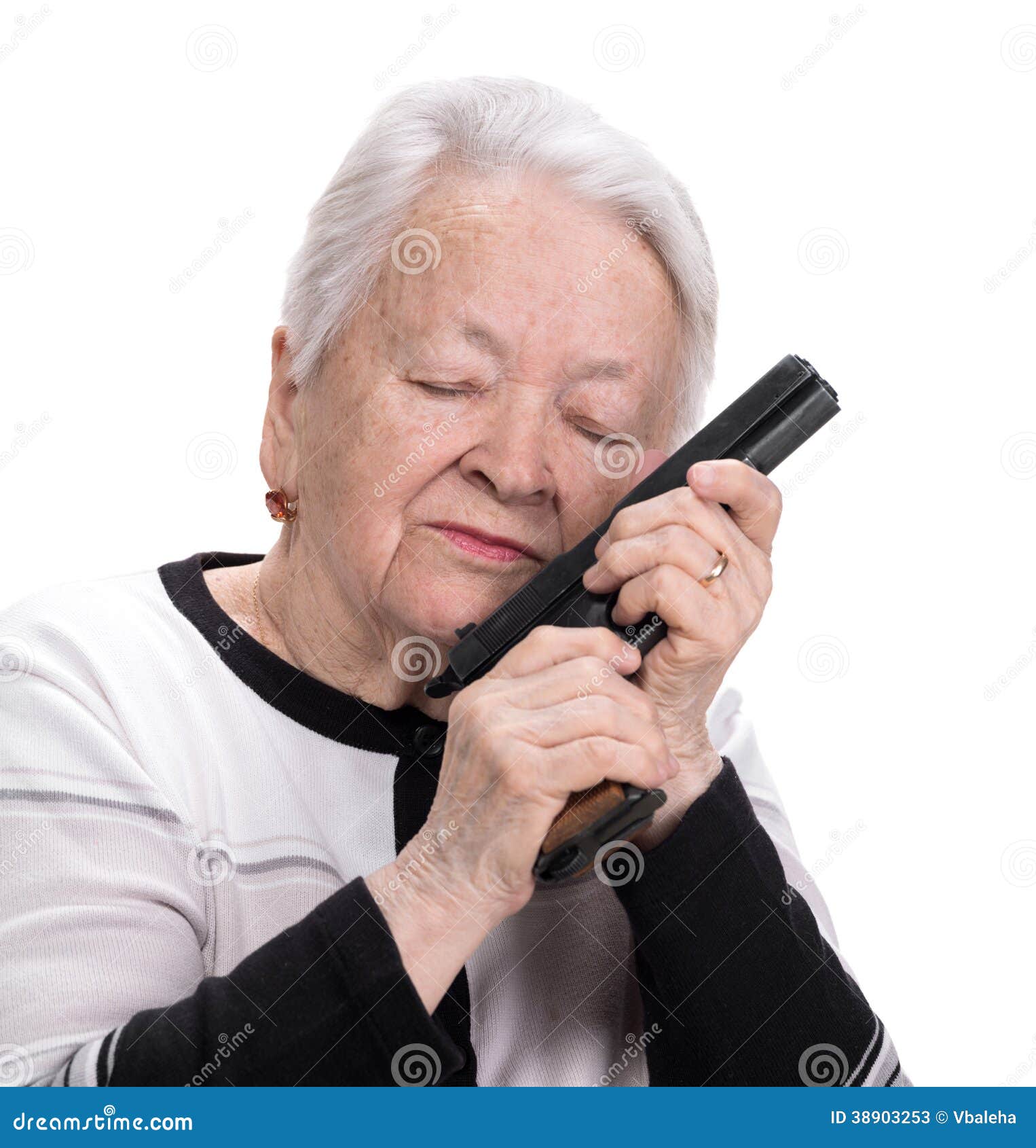 Old Woman With Pistol Stock Photo - Image: 38903253
