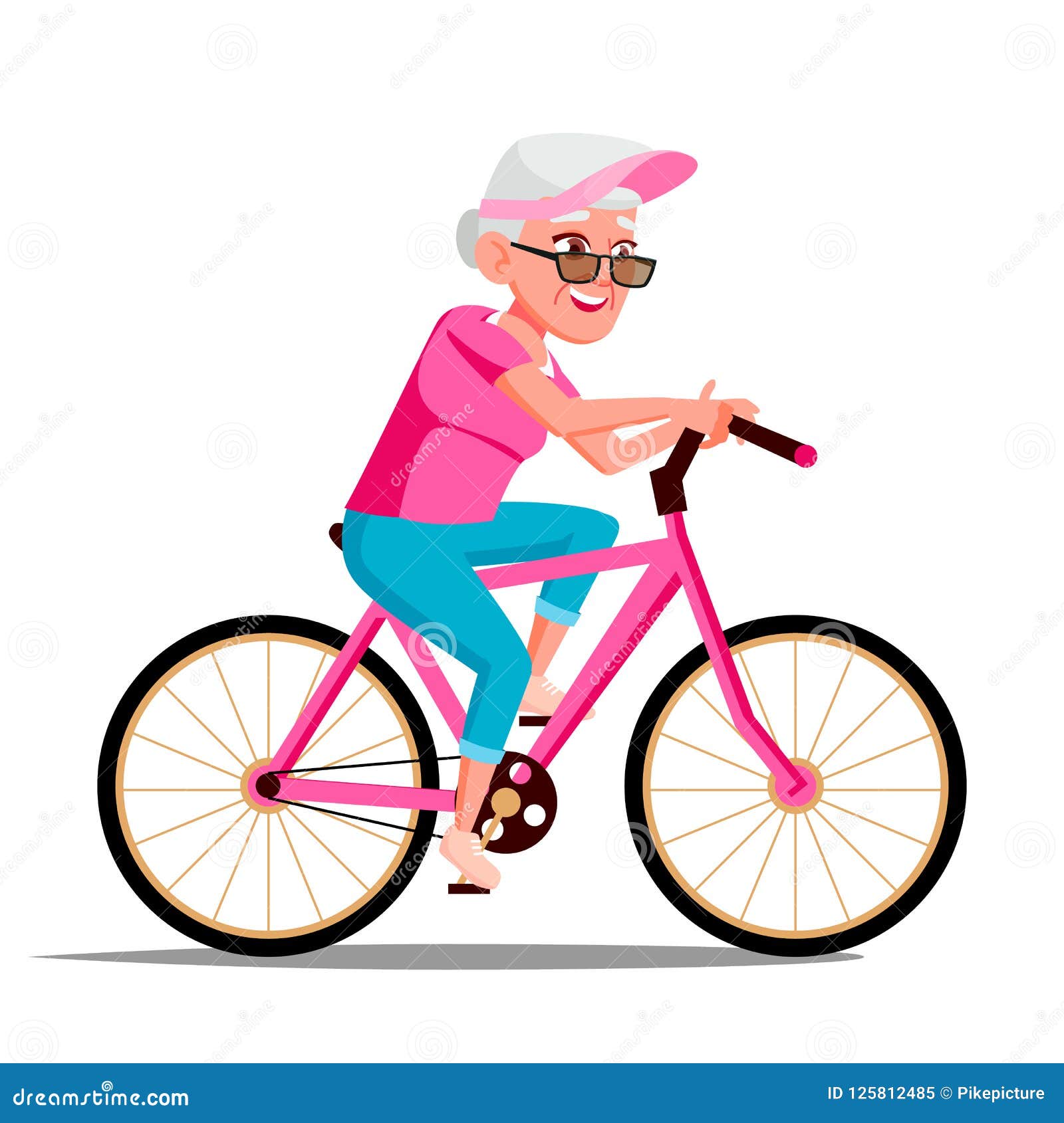 old lady bicycle