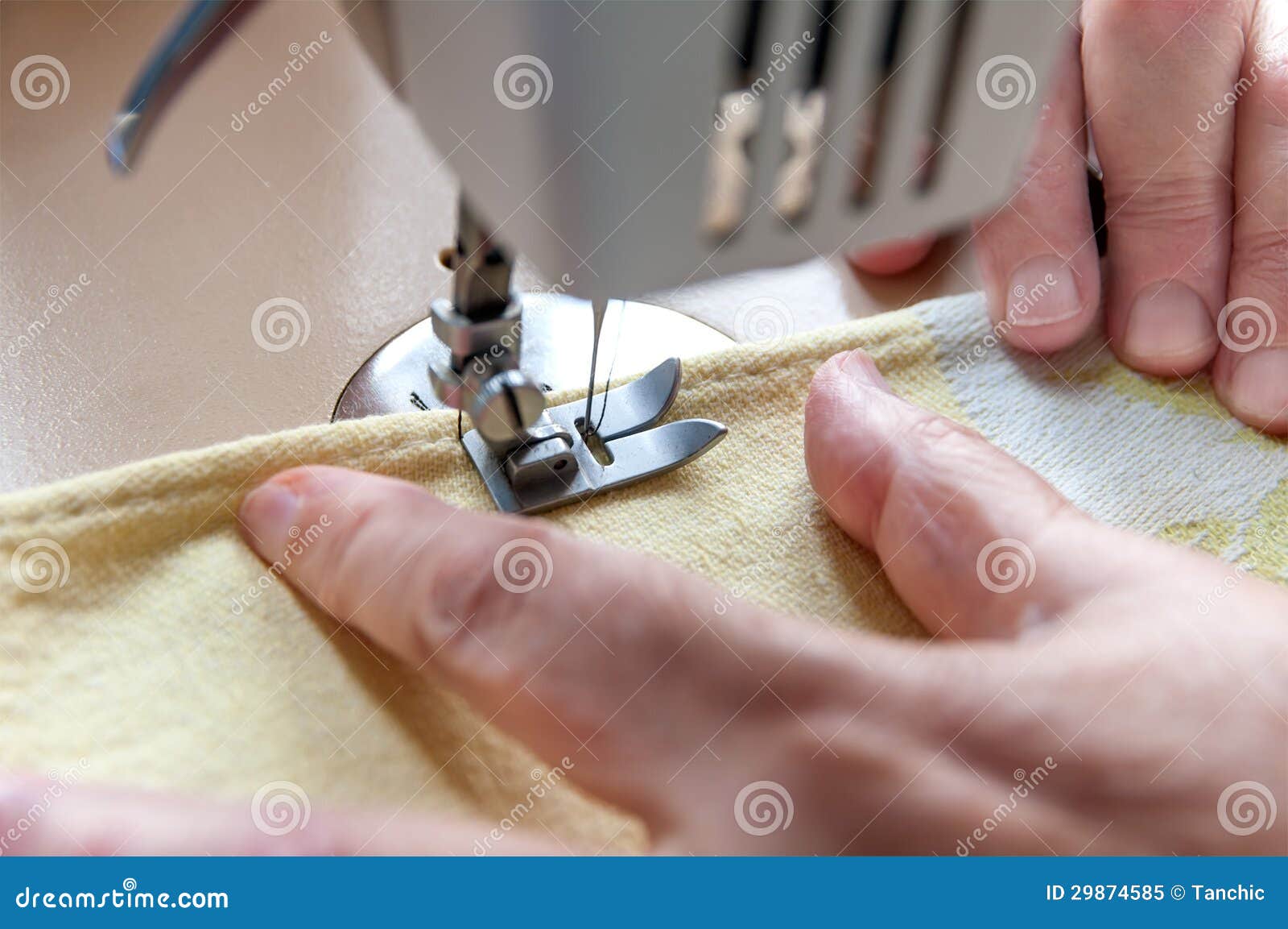 Elderly Woman Sewing on the Sewing Machine Stock Image Image of