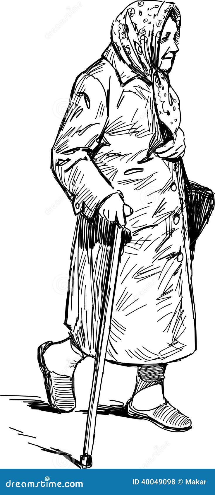 Old Woman Walking Stock Photo - Image: 40049098